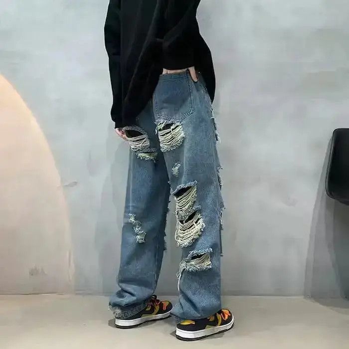 Japanese Brand Denim drill tears jeans rare unique Size US 32 / EU 48 - 6 Thumbnail