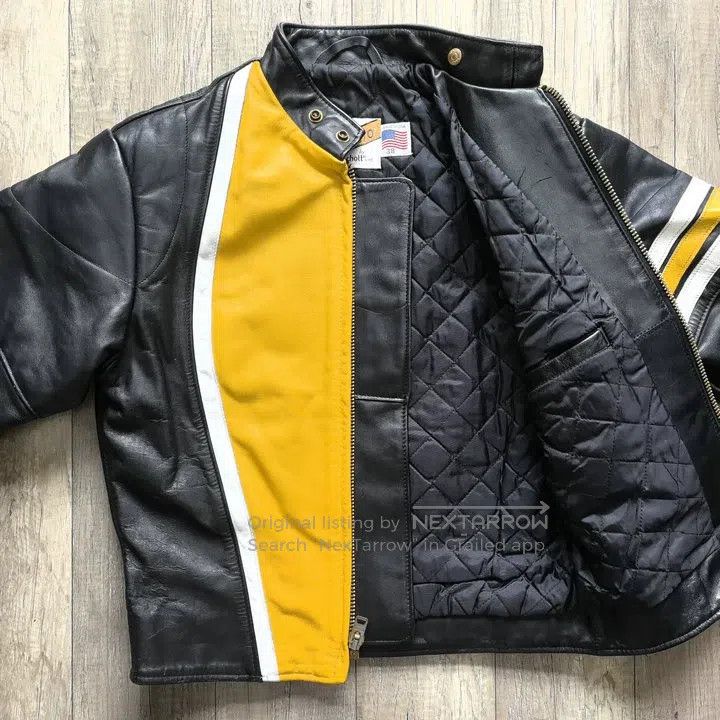 Schott Schott Thick castrated cowhide stand-up collar motorcycle Size US M / EU 48-50 / 2 - 5 Thumbnail