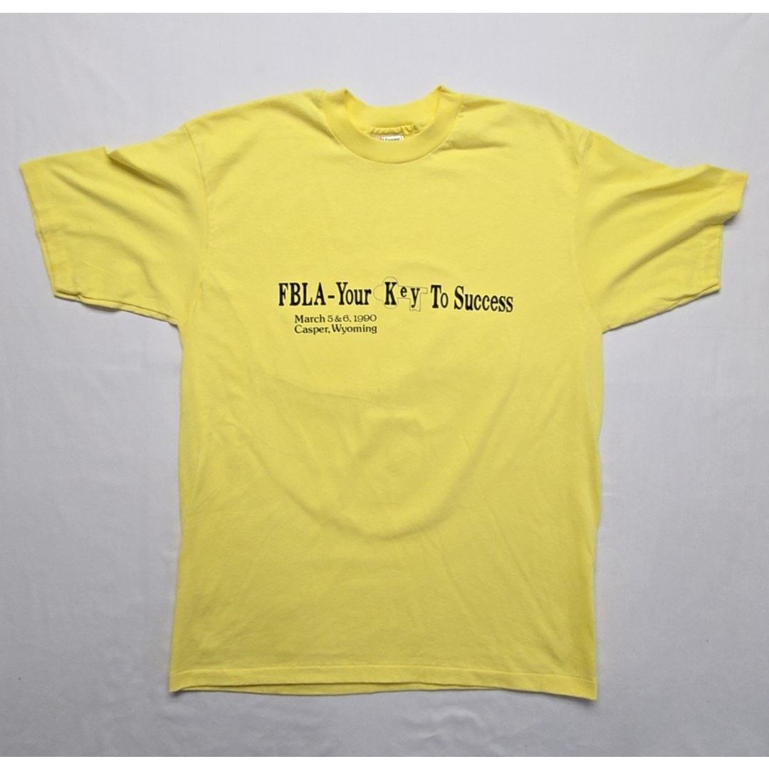 Hanes Vintage FBLA Shirt Hanes Casper Wyoming L Yellow Graphic Tee Size US L / EU 52-54 / 3 - 1 Thumbnail