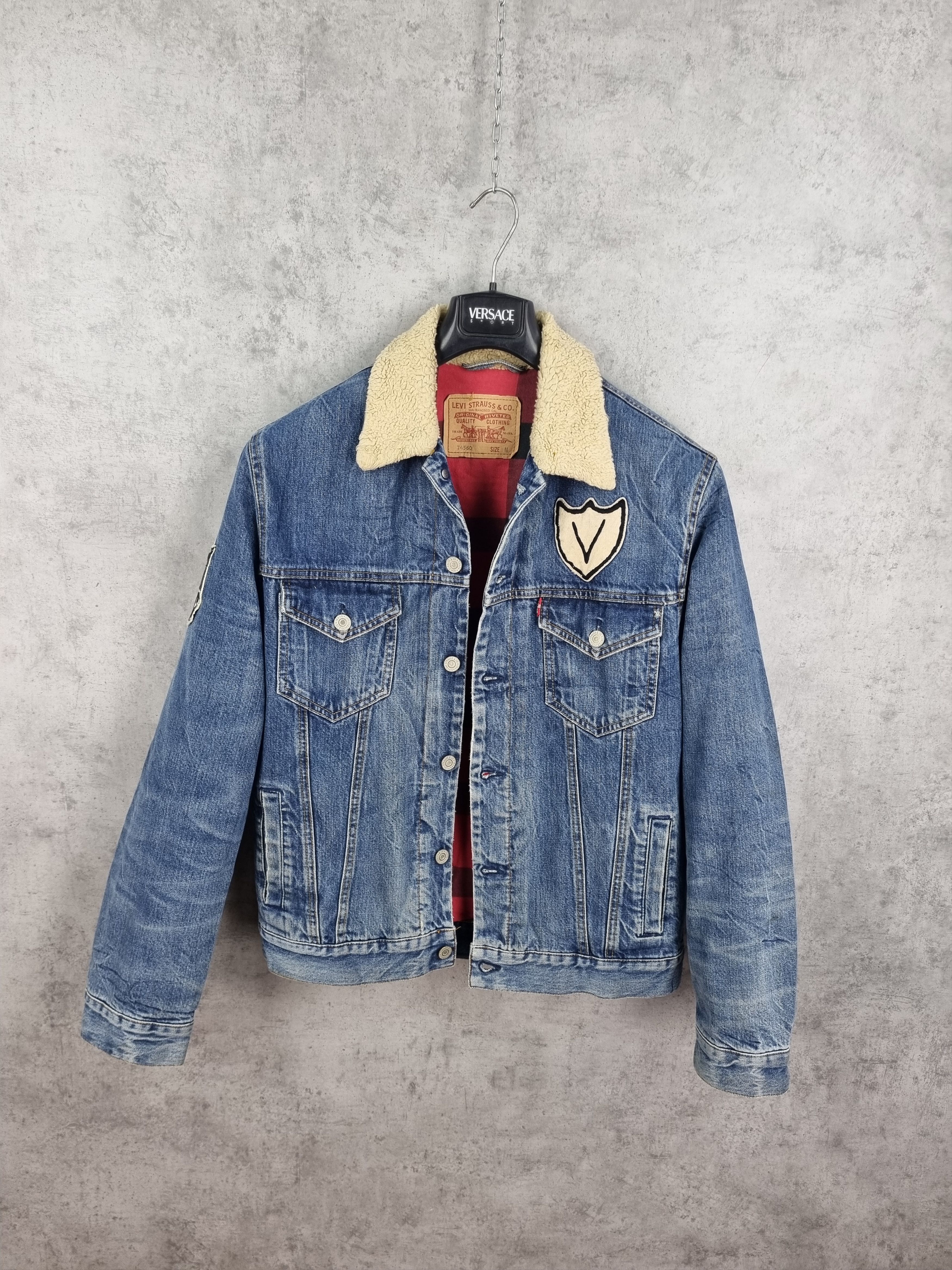 Levi's × Levi's Vintage Clothing × Vintage Distressed Faded Dirty Levi's Plaid Inside Sherpa Collar Size US M / EU 48-50 / 2 - 10 Thumbnail