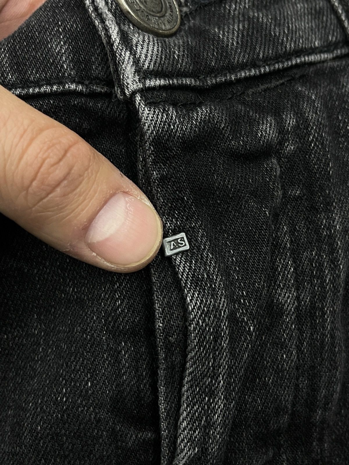 Allsaints × Designer Mens AllSaints Rex Denim Jeans Grey Big Logo Pocket Size 31 Size US 31 - 12 Thumbnail