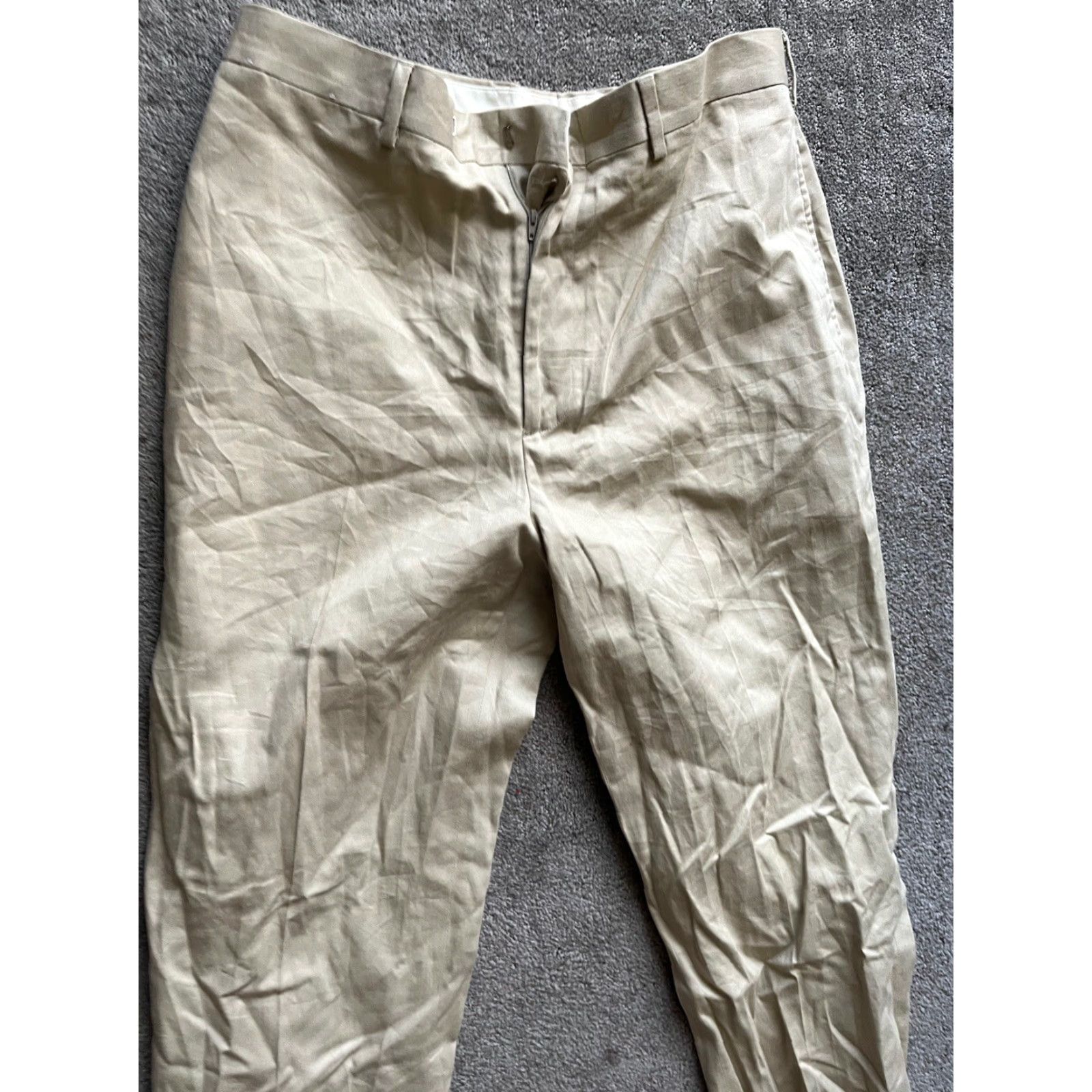 Perry Ellis Perry Ellis Pants Men's 34x32 Beige Cotton Blend Flat Front Chino Straight Waist 34 Inseam 32 Casual Workwear Bagged Shirt? Size US 34 / EU 50 - 2 Thumbnail