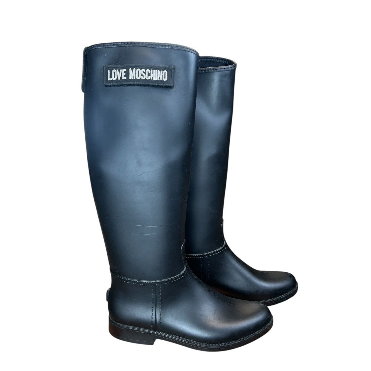 Love Moschino Love Moschino Rubber Rain Boots W’ Knee High Logo Wellies Size US 6 / IT 36 - 2 Thumbnail