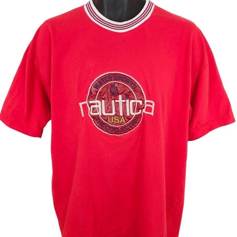Vintage Vintage Nautica T Shirt Mens Size XL Red 90s Sailing Yacht Size US XL / EU 56 / 4 - 1 Thumbnail