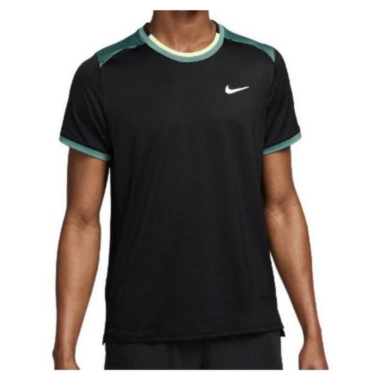 Nike Nike Court Dri-FIT Advantage Black Green Tennis Shirt 2XL Size US XXL / EU 58 / 5 - 1 Thumbnail