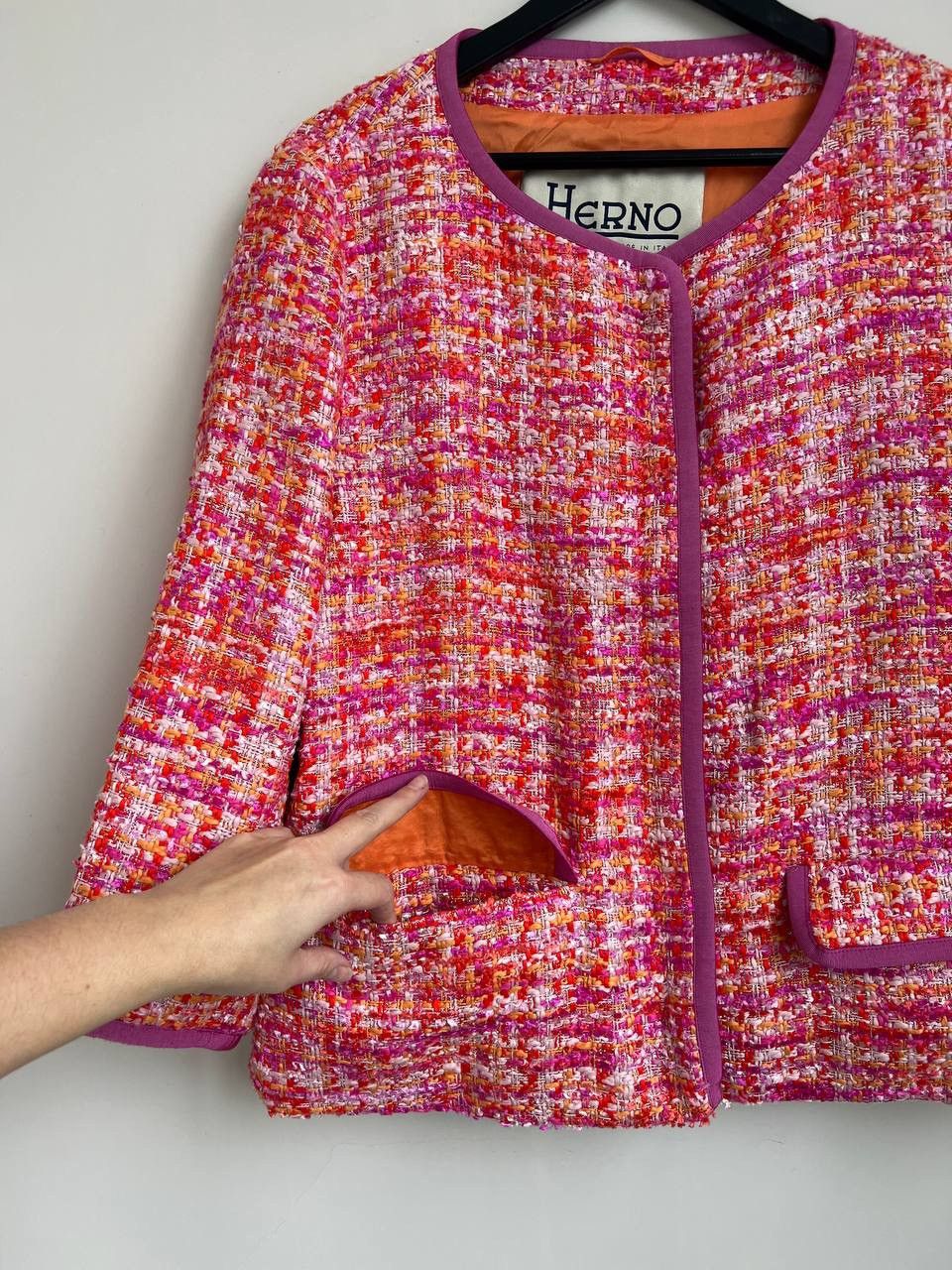 Herno HERNO Lurex embellished multicolour bouclé jacket Size XL / US 12-14 / IT 48-50 - 7 Thumbnail