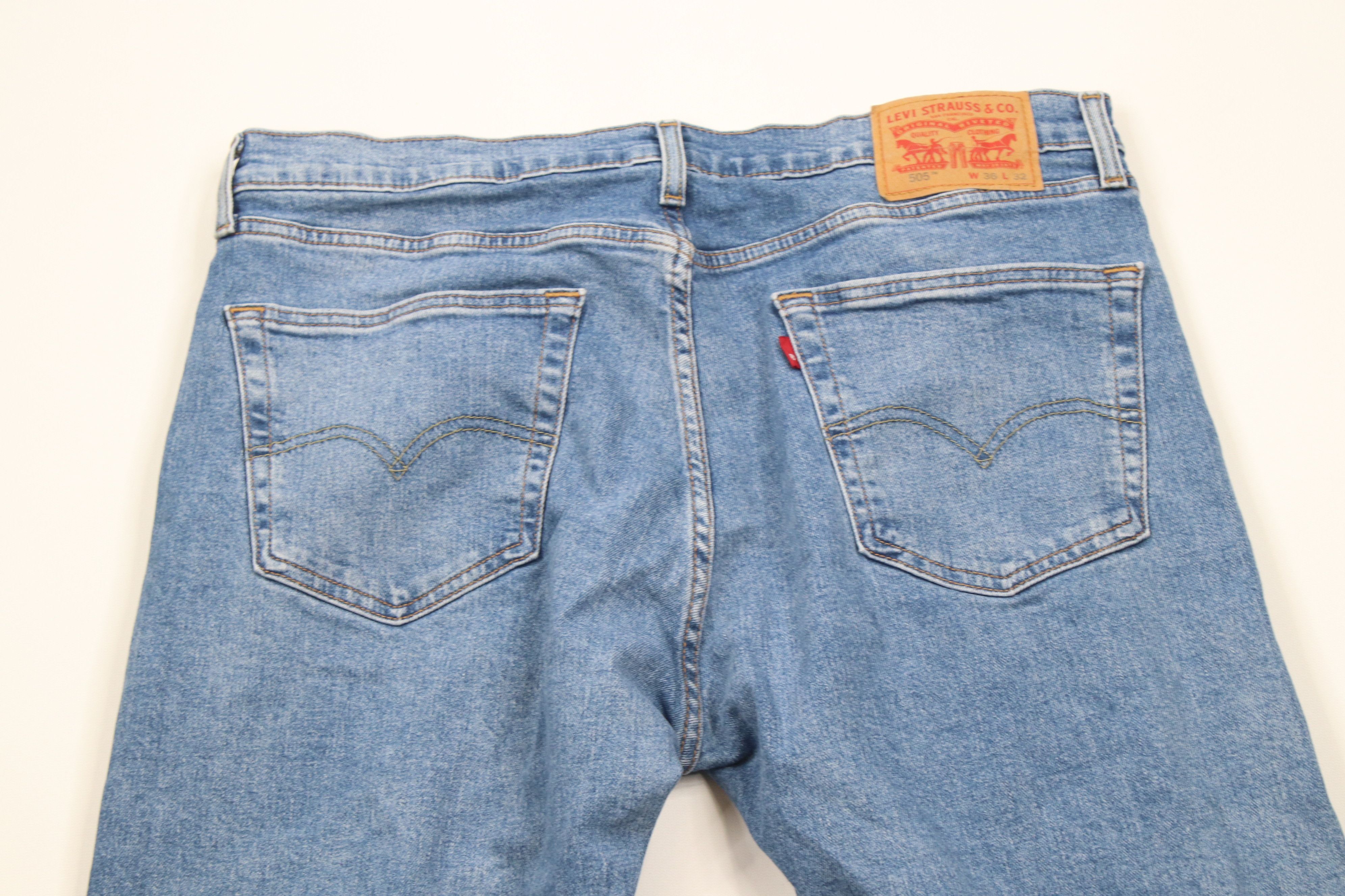 Levi's × Vintage Vintage Y2K Levis 505 Stretch Regular Fit Denim Jeans Blue Size US 36 / EU 52 - 8 Thumbnail