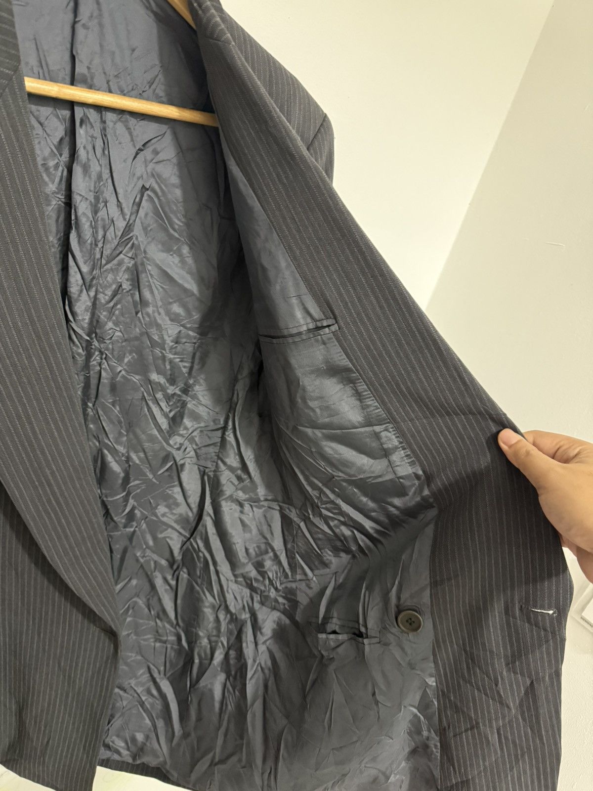 Giorgio Armani Vintage Giorgio Armani Double Breasted Stripe Blazer Size 44R - 8 Thumbnail