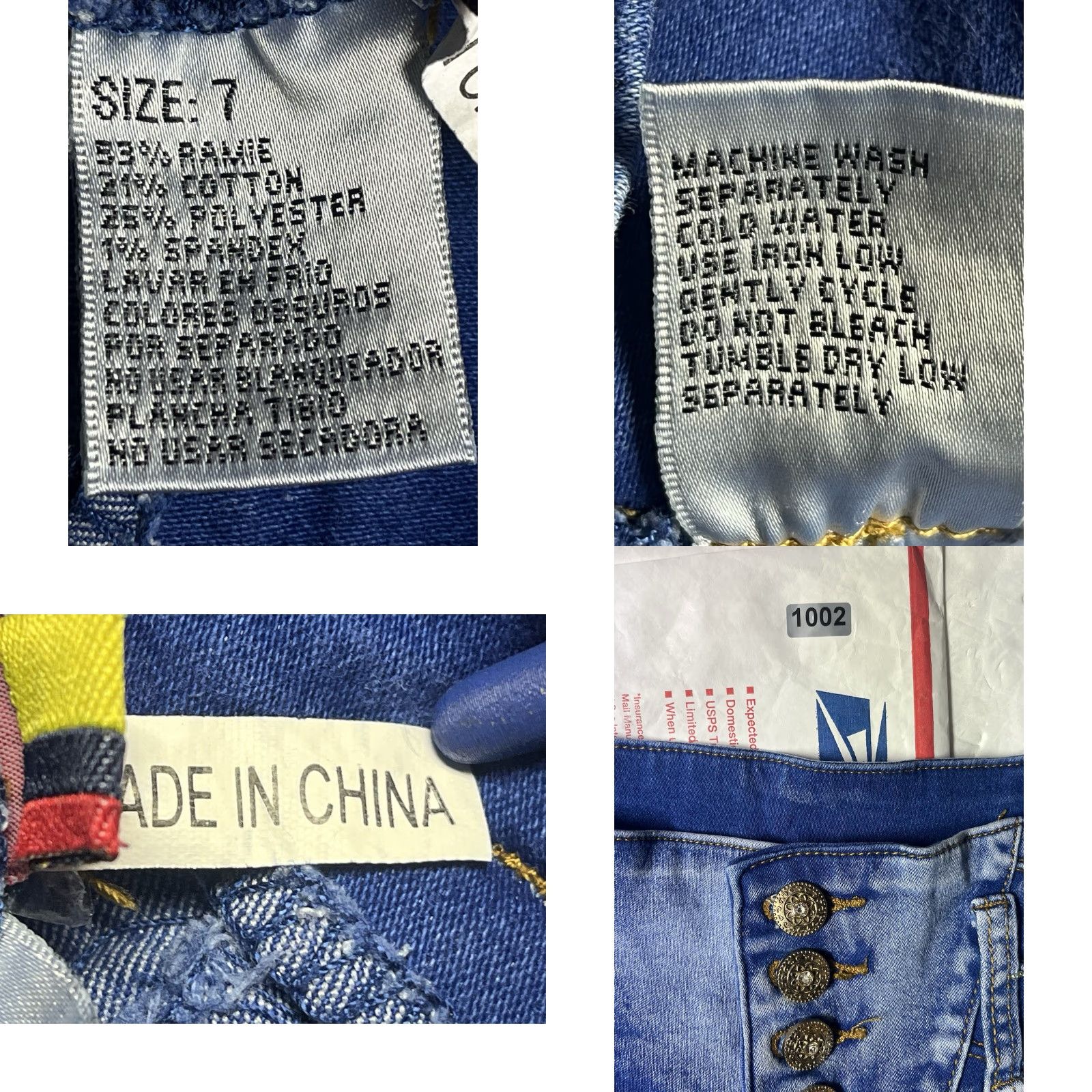 Vintage Tush Push Jeans Womens Blue Colombia Stretch High-Rise 3 Button Skinny Denim Size 7 Women Size 28" / US 6 / IT 42 - 8 Thumbnail