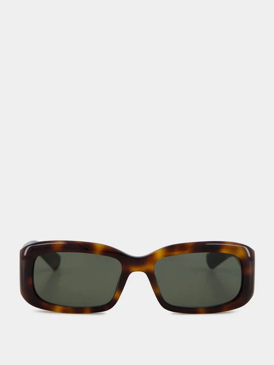 Saint Laurent Paris o1bcso1str0426 Size:OS/ Rectangle-Frame Sunglasses in Brown Size ONE SIZE - 1 Thumbnail