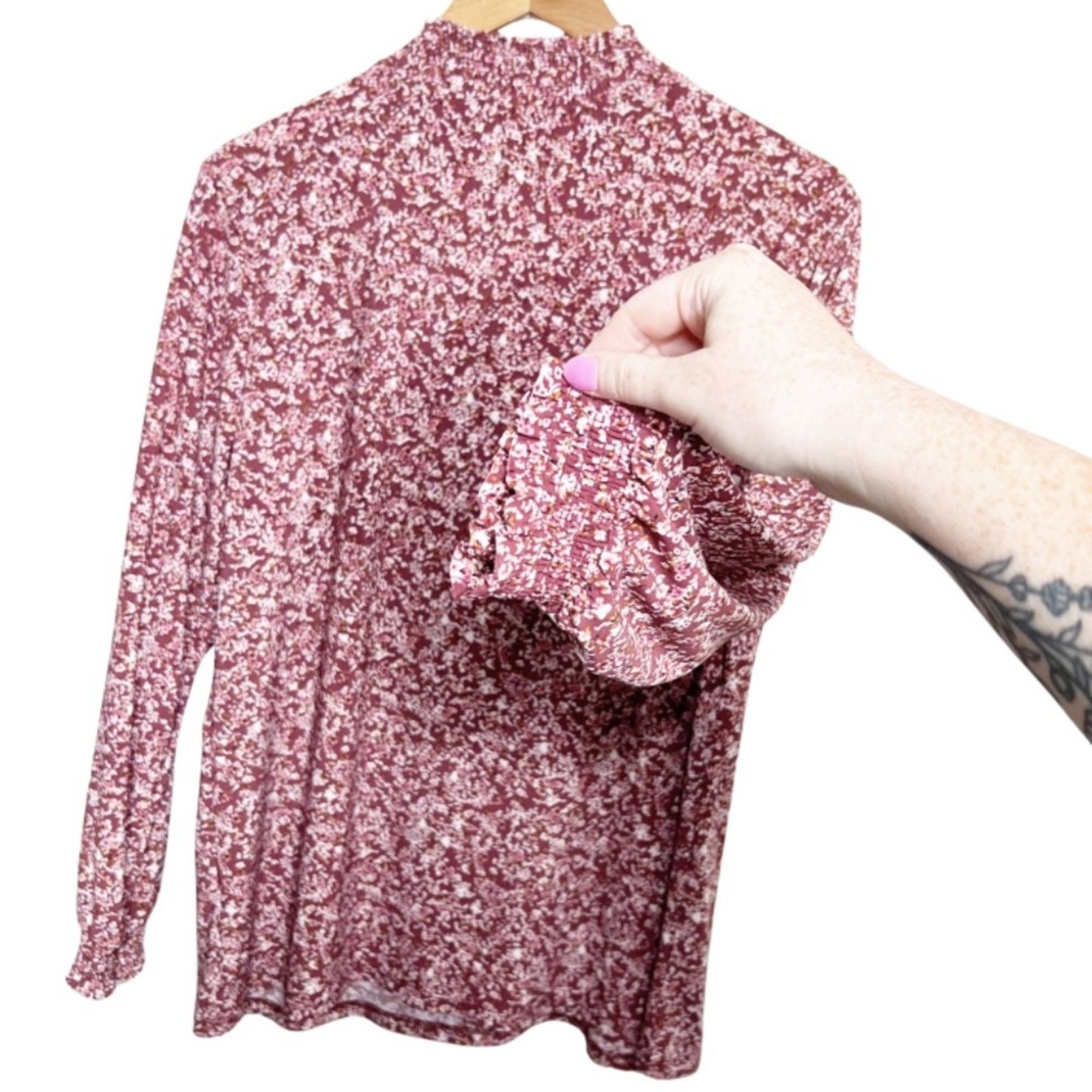 Anne Klein New with Tag Anne Klein Women's Floral Turtleneck Blouse Size L / US 10 / IT 46 - 5 Thumbnail