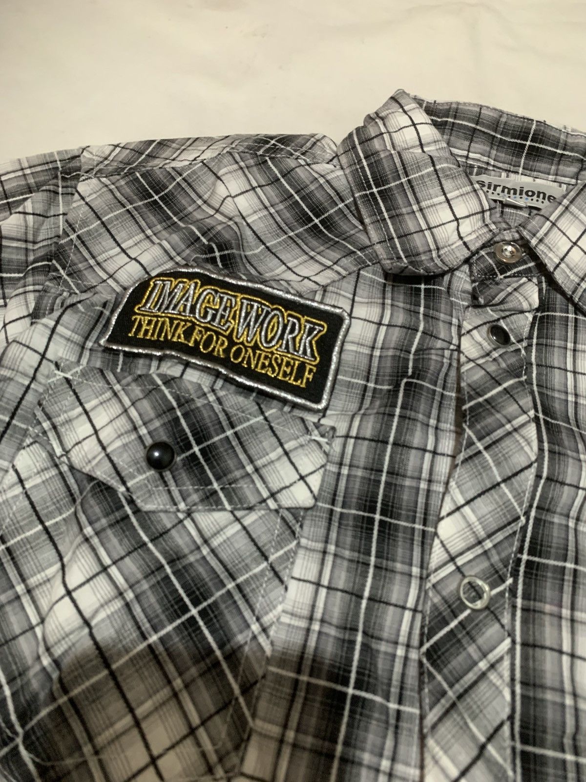Japanese Brand Japanese Sirmione Poem Patch Plaid Shirt Size US S / EU 44-46 / 1 - 6 Thumbnail