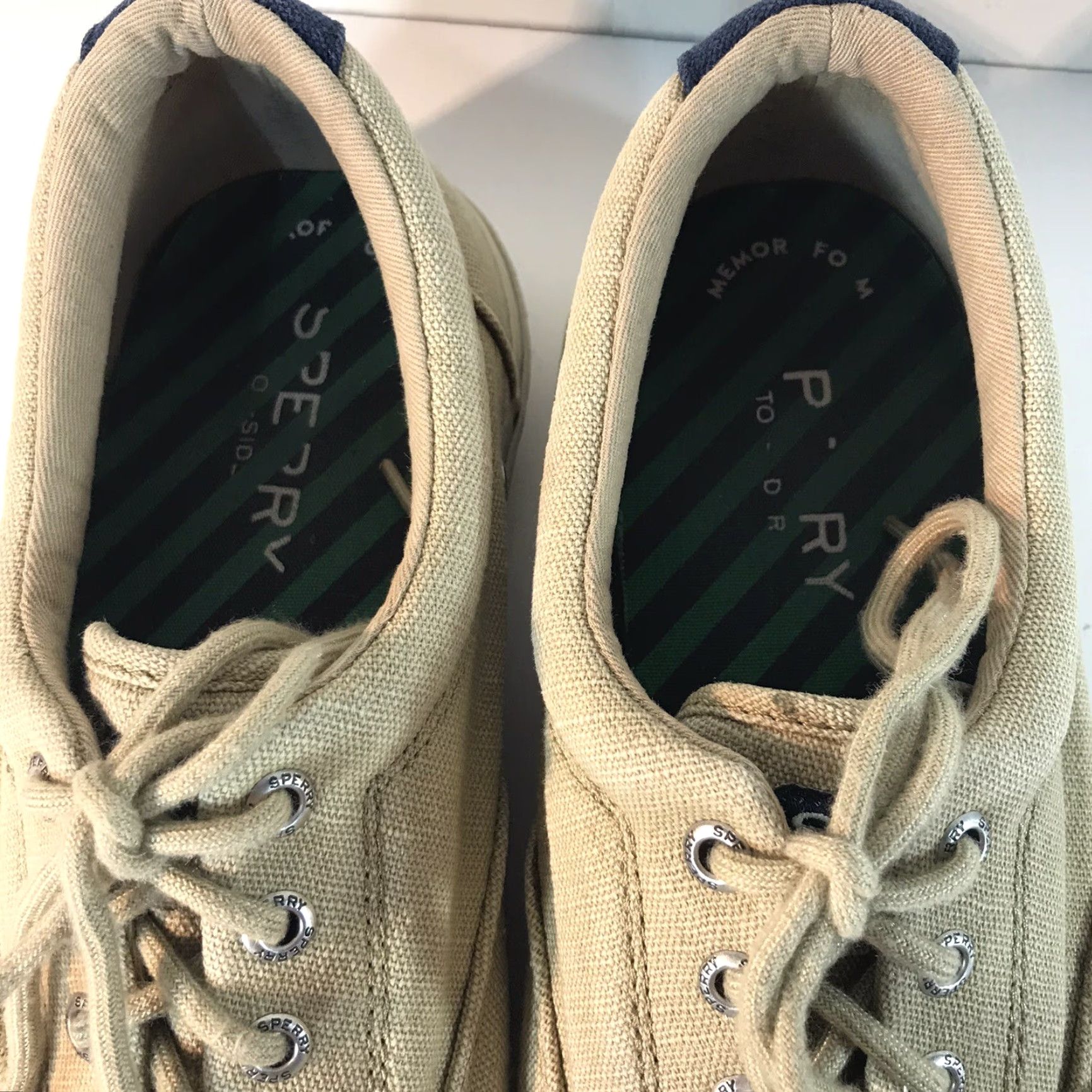 Sperry Sperry Top Sider Sneakers Beige Canvas Lace Up Mens Size 11 Casual Size US L / EU 52-54 / 3 - 3 Thumbnail