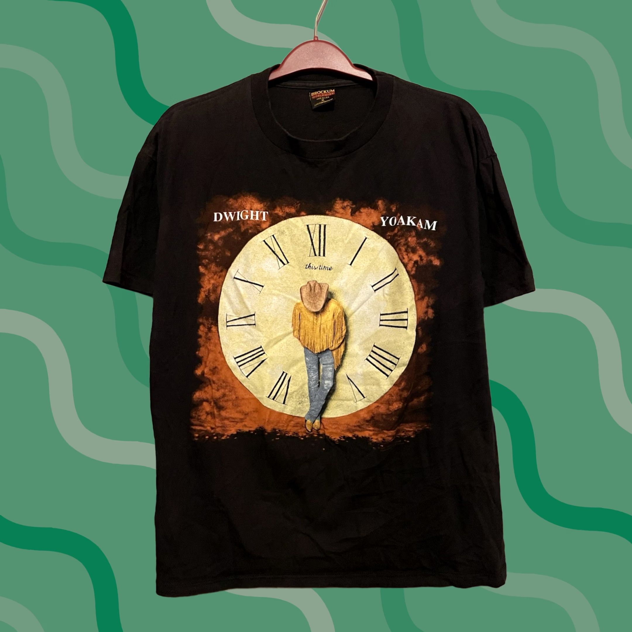 Vintage VINTAGE Brockum Worldwide Dwight Yoakam 1993 This Time Concert Tour Shirt XL Black Cotton T-Shirt Mens Short Sleeve Crew Neck Graphic Print Size US XL / EU 56 / 4 - 1 Thumbnail