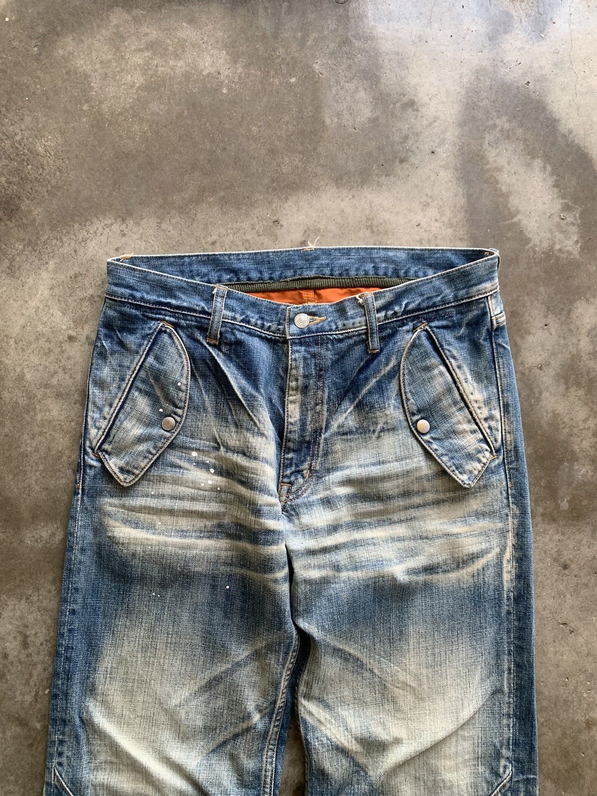 Japanese Brand Swagger japan beautiful faded design jeans Size US 35 - 3 Thumbnail