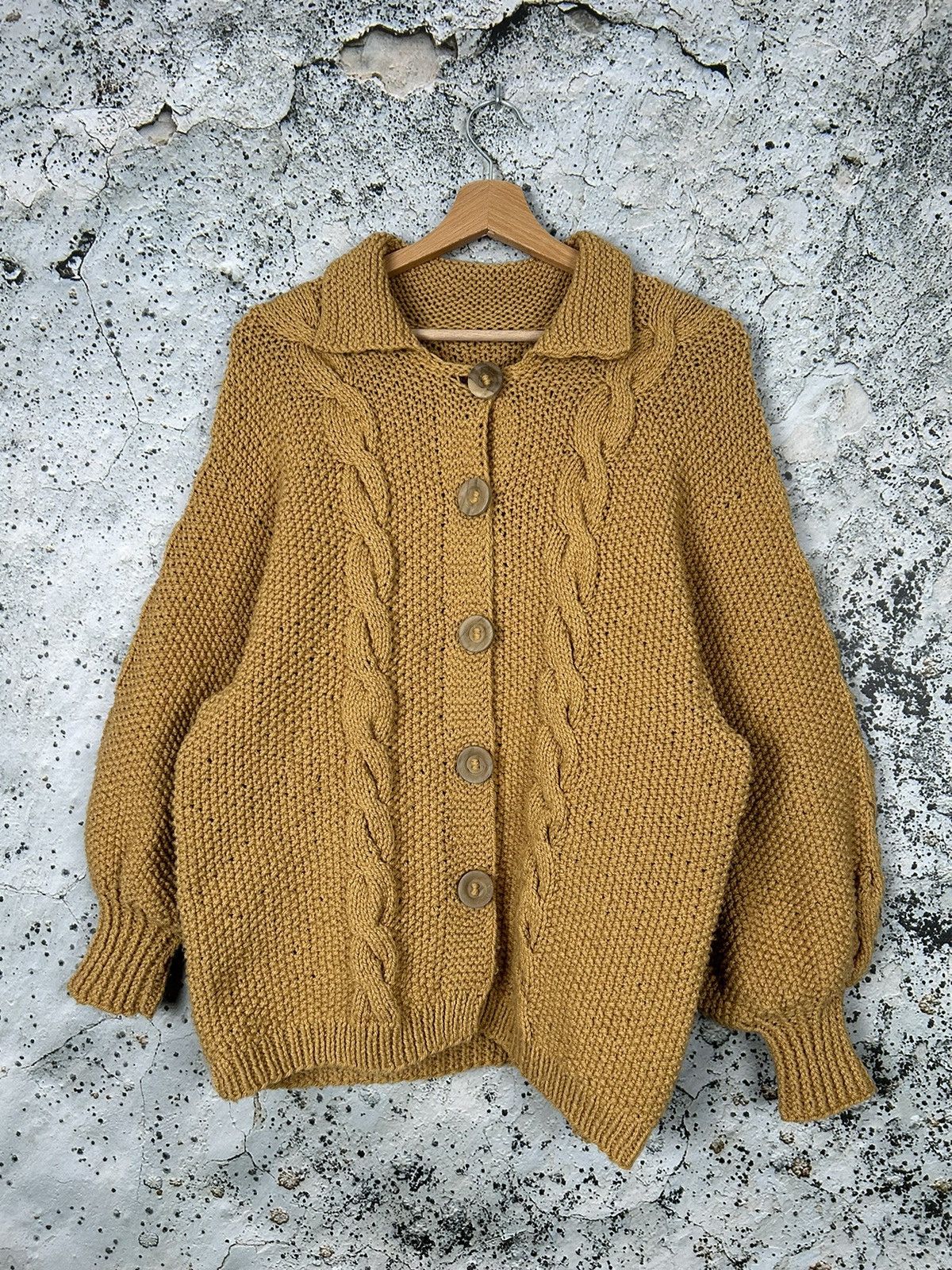 Vintage Cardigan Knitted Sweater Handmade 90s Grunge Skate