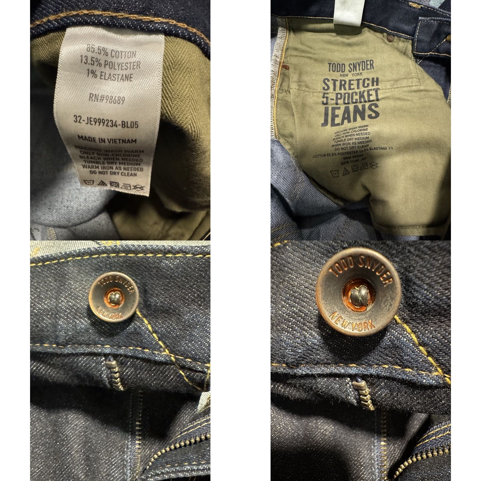 Todd Snyder Todd Snyder New York Jeans Men Slim Stretch 5-Pocket Dark Indigo 32x34 USA Size US 32 / EU 48 - 10 Thumbnail