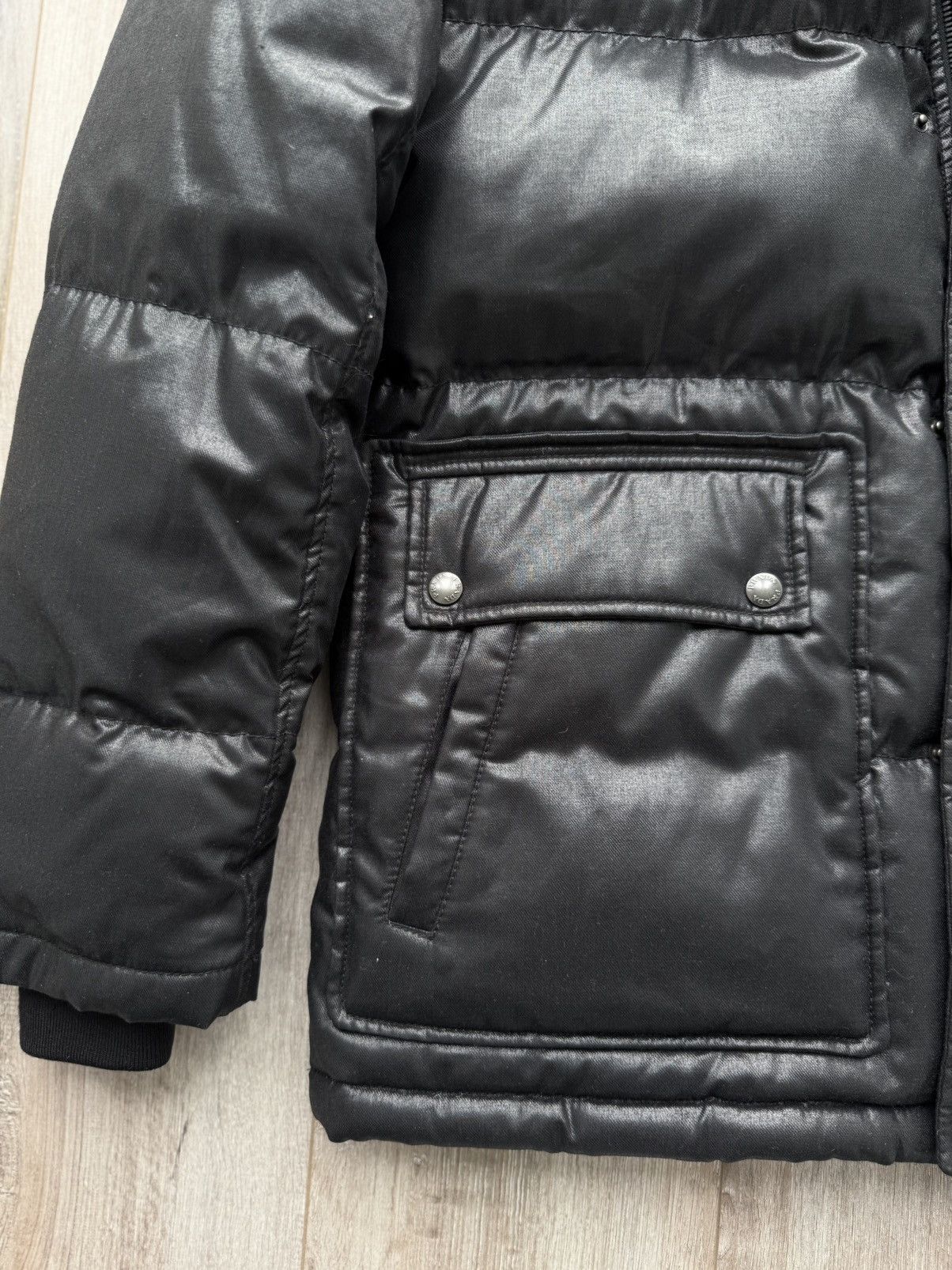 Prada Prada Leather Logo Gabardine Black Down Puffer Jacket Size US XL / EU 56 / 4 - 6 Thumbnail