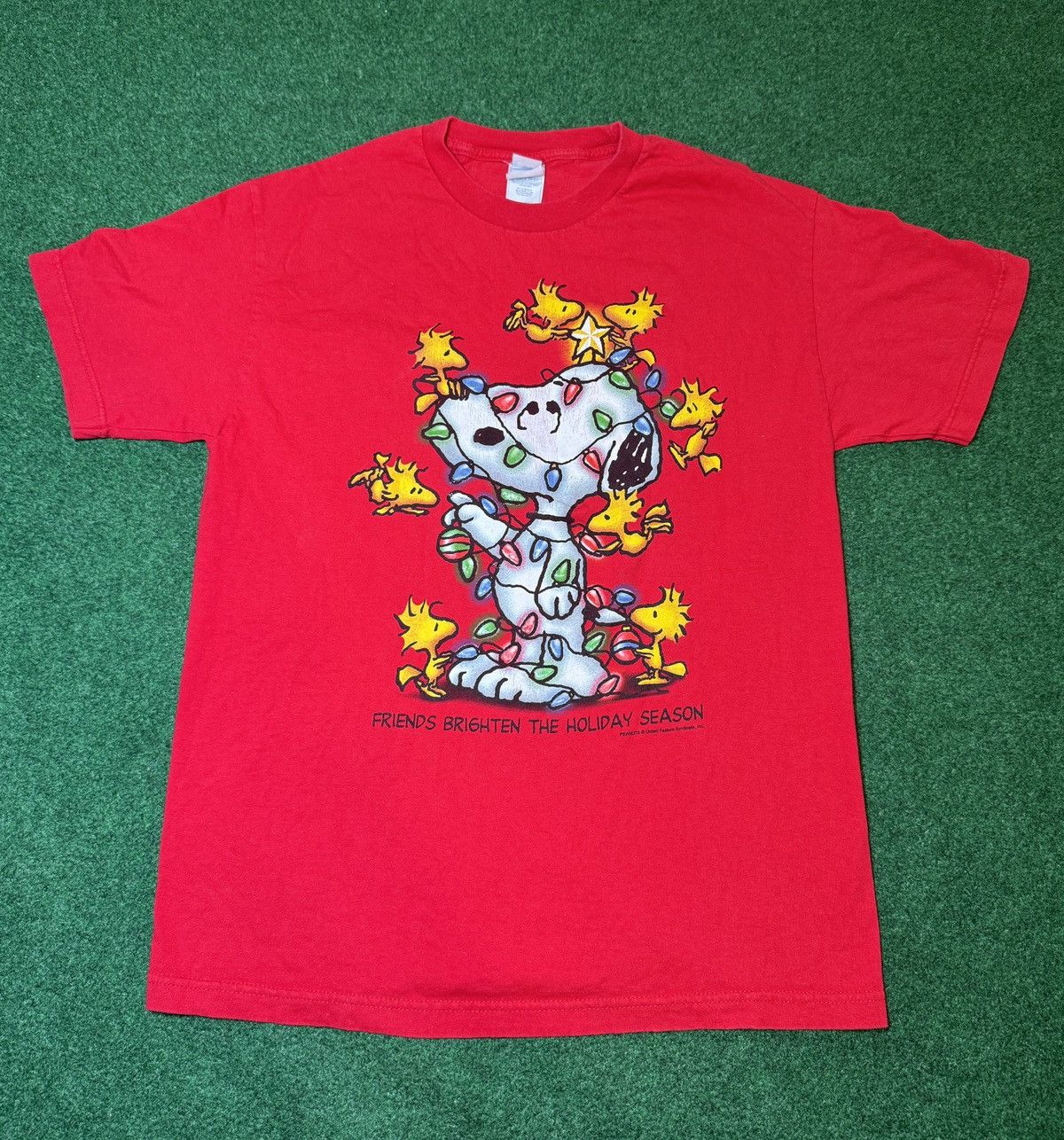 Peanuts × Vintage Vintage Snoppy Peanuts Christmas Holiday Woodstock T Shirt Size US L / EU 52-54 / 3 - 1 Thumbnail