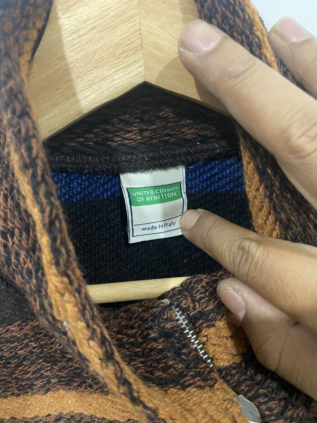 United Colors Of Benetton United Colour Of Benetton Sweater Half Zipper Jacket Size US L / EU 52-54 / 3 - 4 Thumbnail