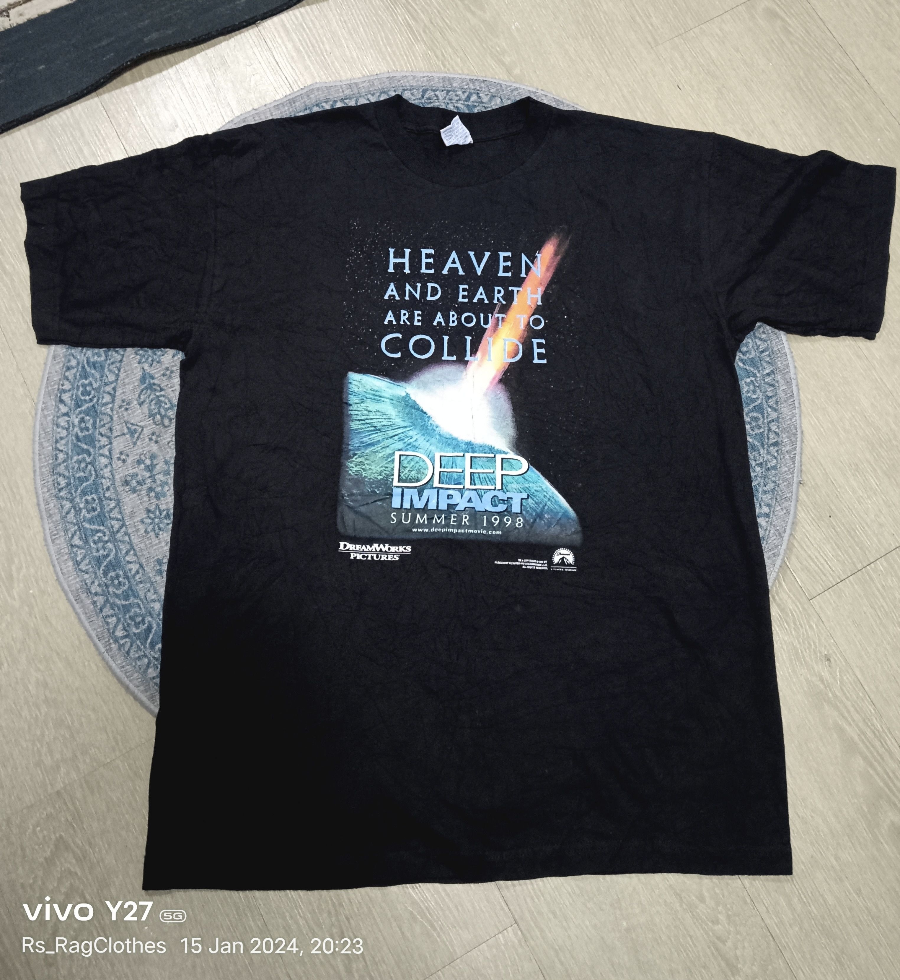 image of Movie x Vintage Deep Impact Promo Tee Size XL in Black, Men's