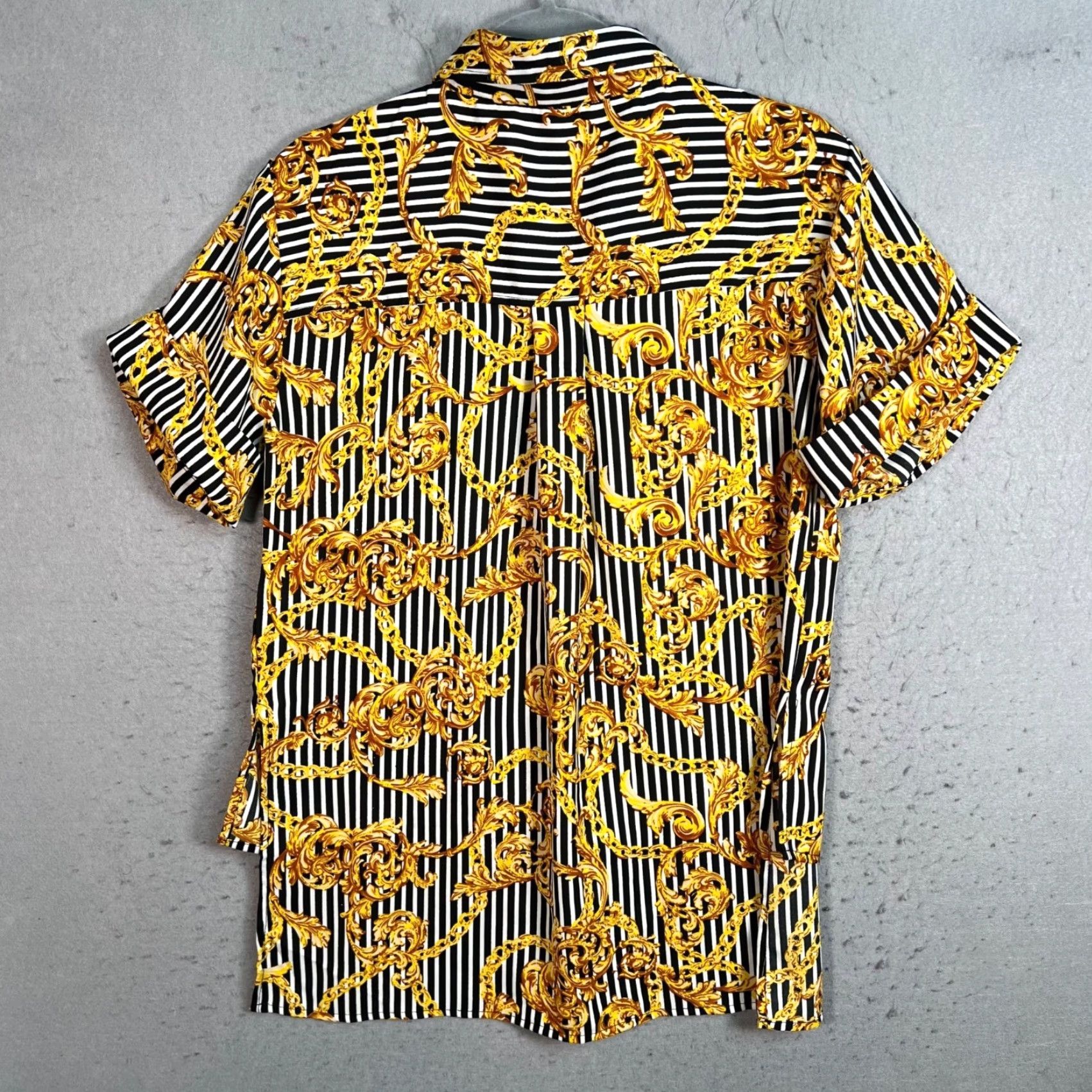 Vintage VINTAGE Walter Baker Striped & Chain Print Button-Up Shirt & Wide Leg Pants Set M / 10 Womens Outfit/Set Size M / US 6-8 / IT 42-44 - 3 Thumbnail