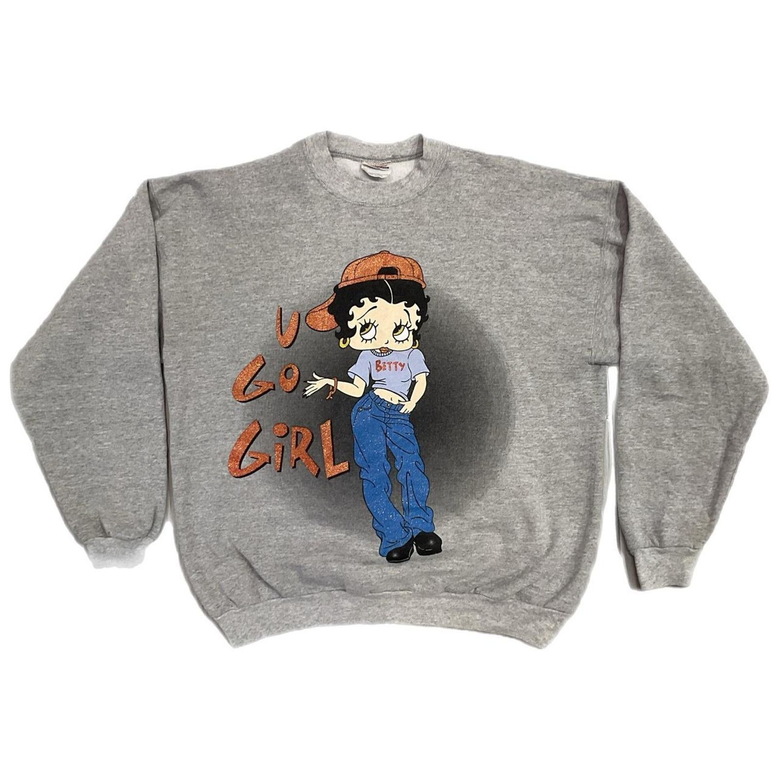 Hanes Vintage 90s Betty Boop Sweatshirt Size US L / EU 52-54 / 3 - 1 Thumbnail