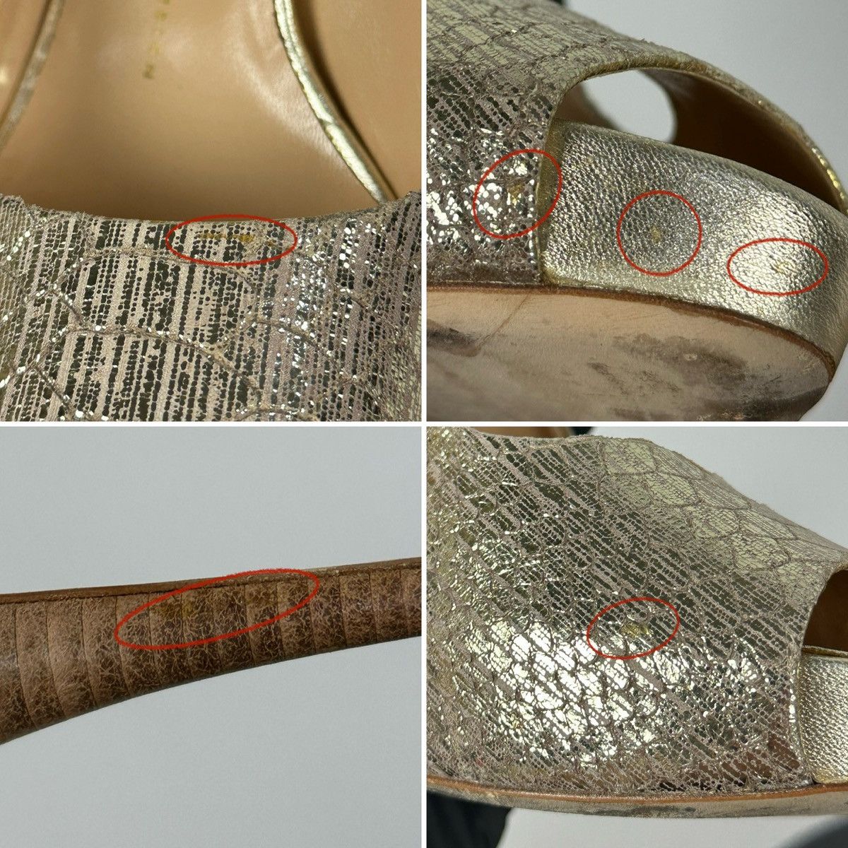 Giuseppe Zanotti Giuseppe Zanotti Gold Metallic Python Embossed Leather Pumps Size US 8 / IT 38 - 24 Thumbnail