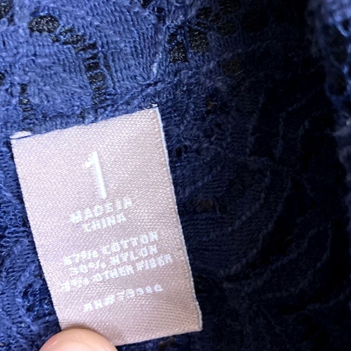Vintage Chicos Womens Jacket Navy Floral Lace Zip Up Long Sleeve 1 (M) Jacket Womens M Navy Floral Lace Zip Up Long Sleeve Size M / US 6-8 / IT 42-44 - 7 Thumbnail