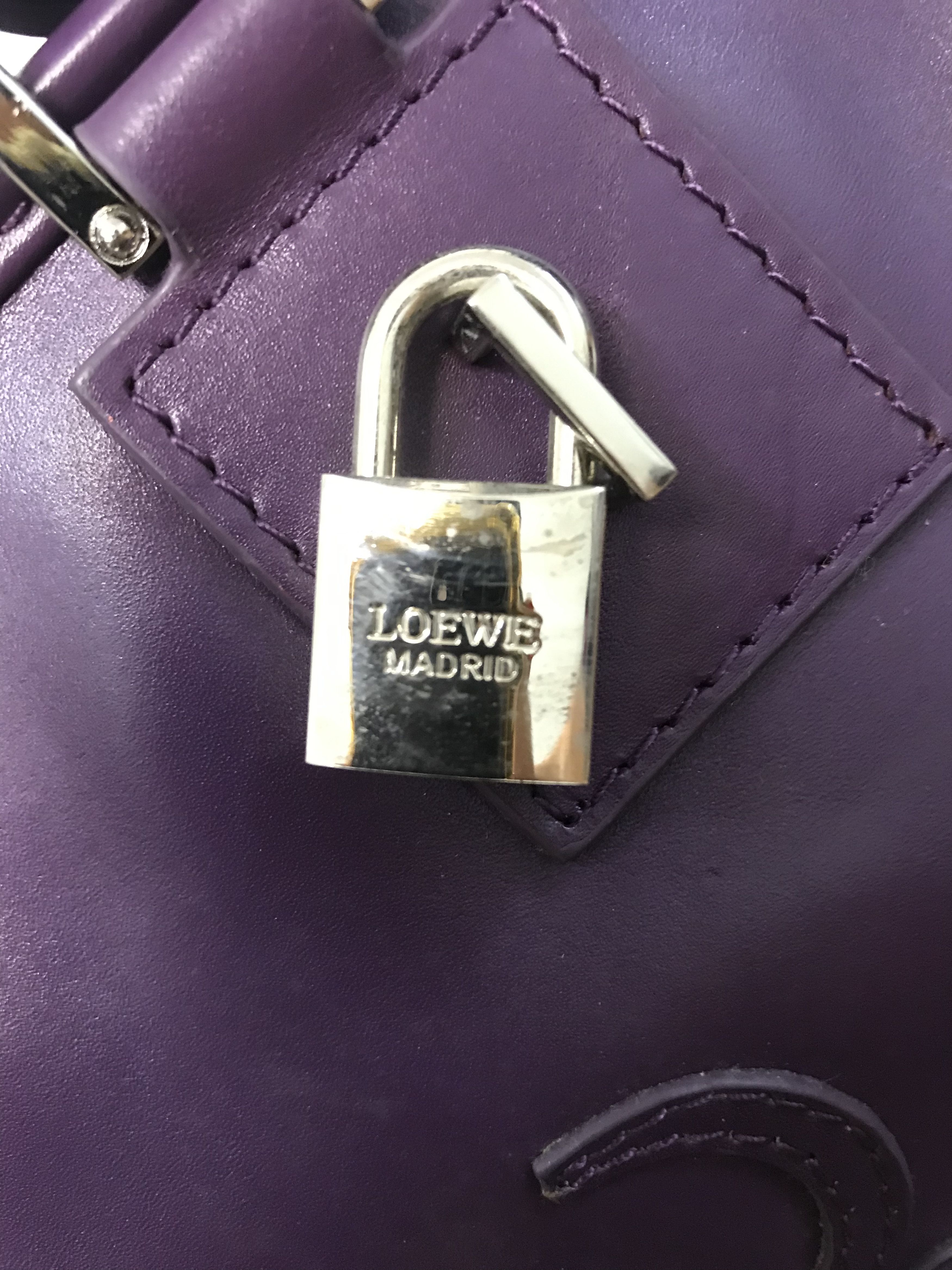 Loewe Loewe Purple Leather HandBag Size ONE SIZE - 8 Thumbnail