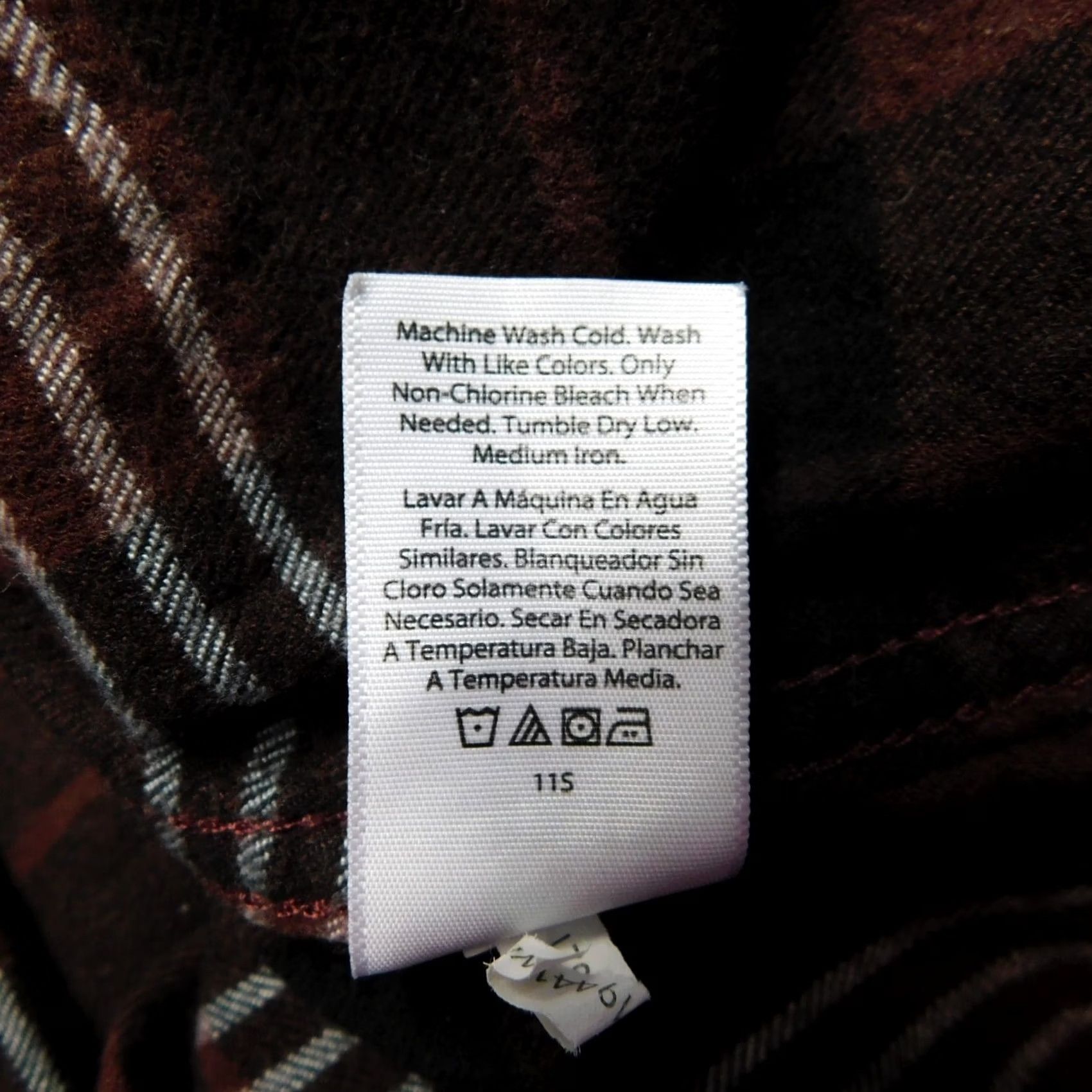 George George Men's Button-Up Flannel Shirt Brown Plaid Long Sleeve 38-40 Medium Size US L / EU 52-54 / 3 - 7 Thumbnail