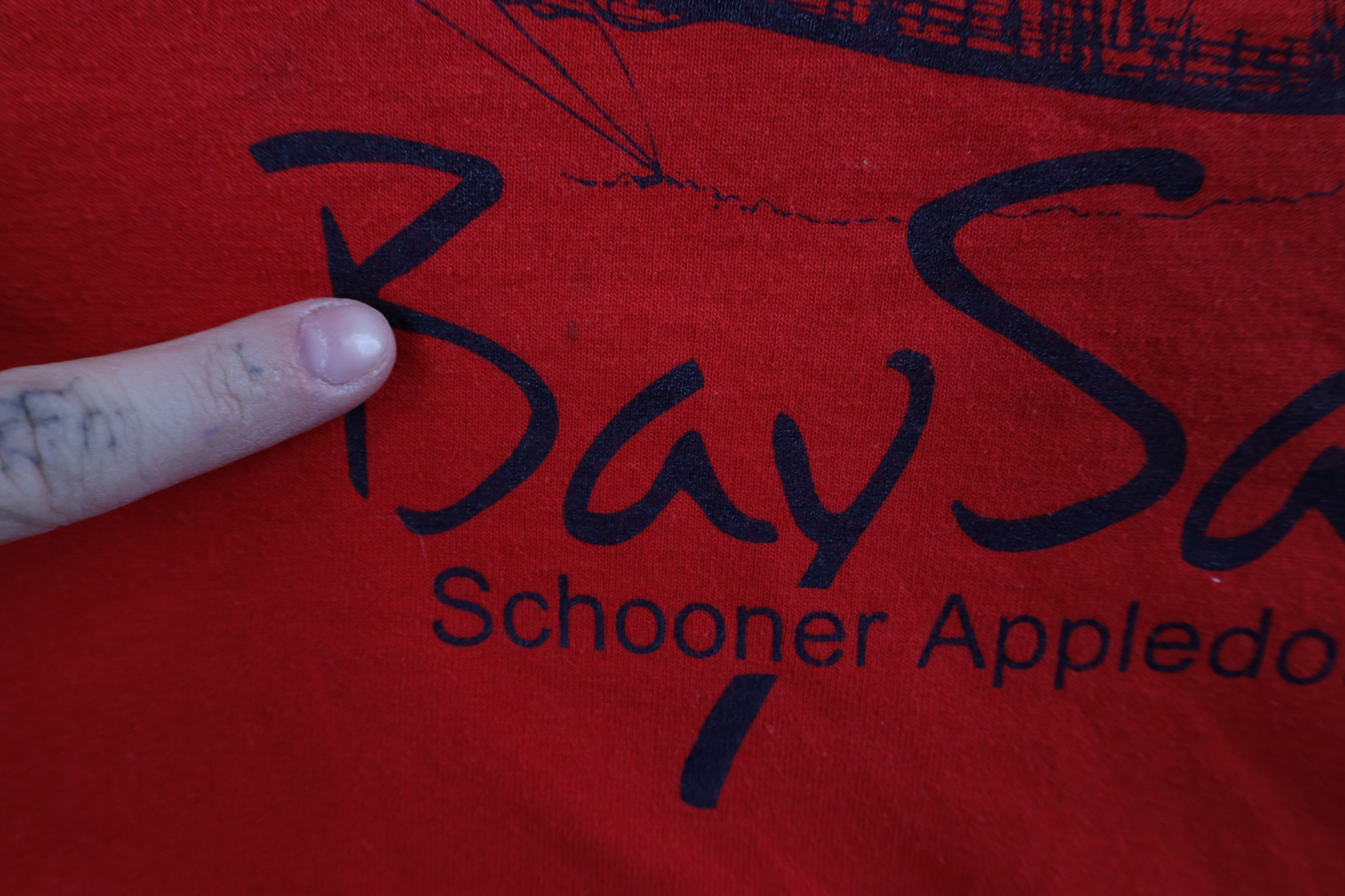 Vintage Vintage 90s Bay Sail Schooner Appledore Ship T-Shirt Red Size US L / EU 52-54 / 3 - 7 Thumbnail
