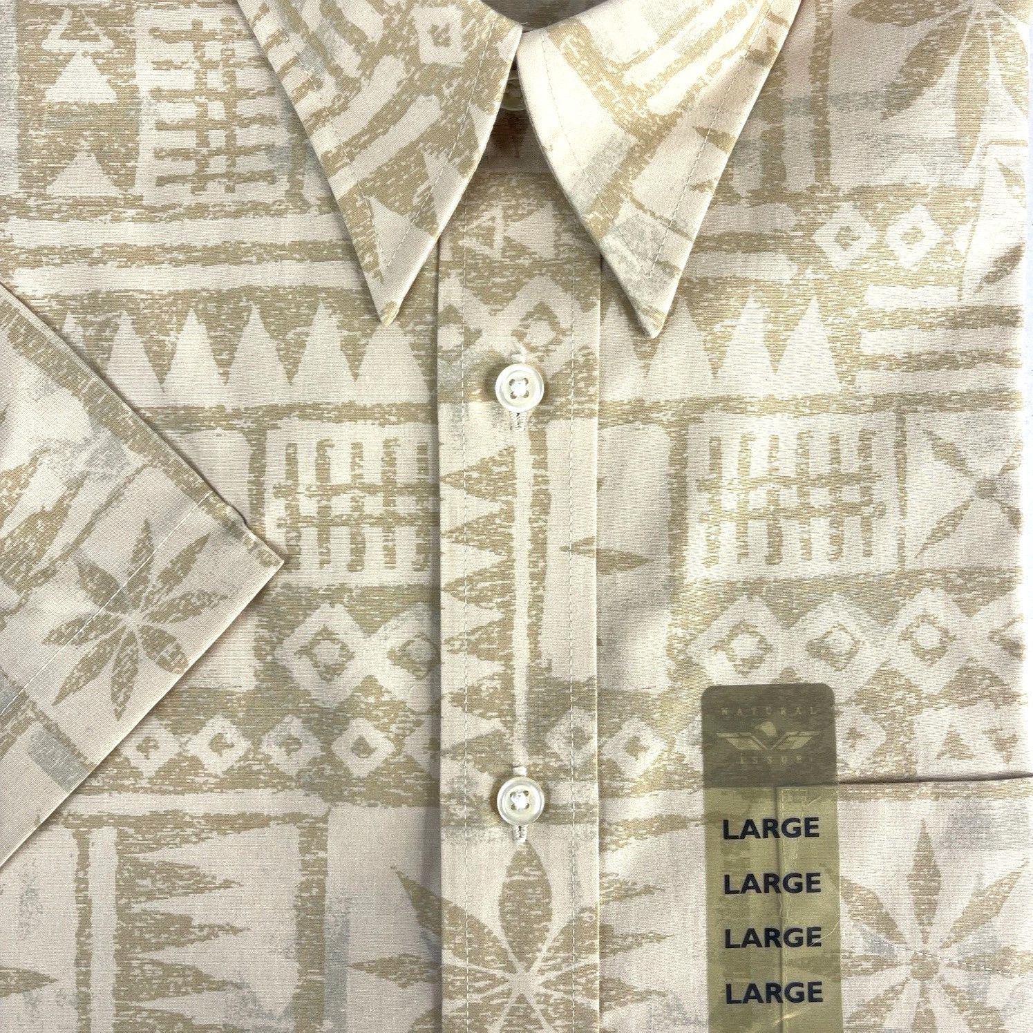 Natural Issue Natural Issue Native Tapa Print Tropical Short Sleeve Shirt Size US L / EU 52-54 / 3 - 4 Thumbnail