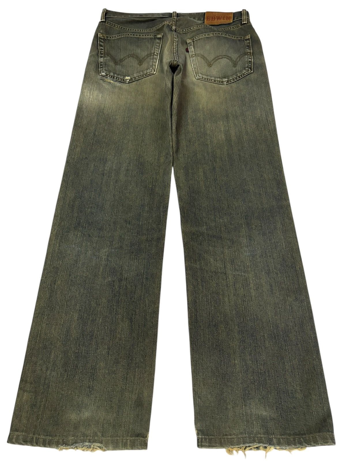 Edwin Vtg Edwin Japan 503 Mud Washed Distressed Jeans Size US 32 / EU 48 - 2 Thumbnail
