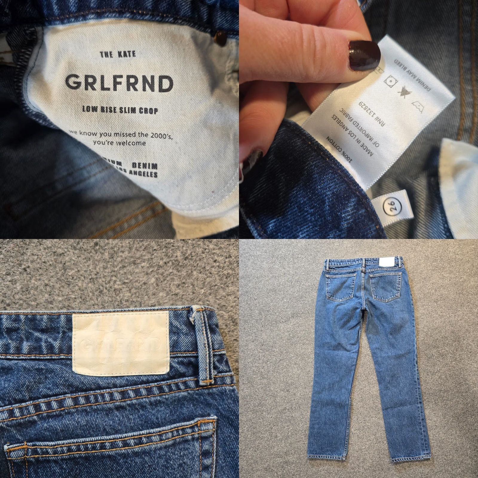 GRLFRND GRLFRND Jeans Womens 26 Blue Denim Slim Crop Kate Capsule Casual Shirt? Size 26" / US 2 / IT 38 - 8 Thumbnail