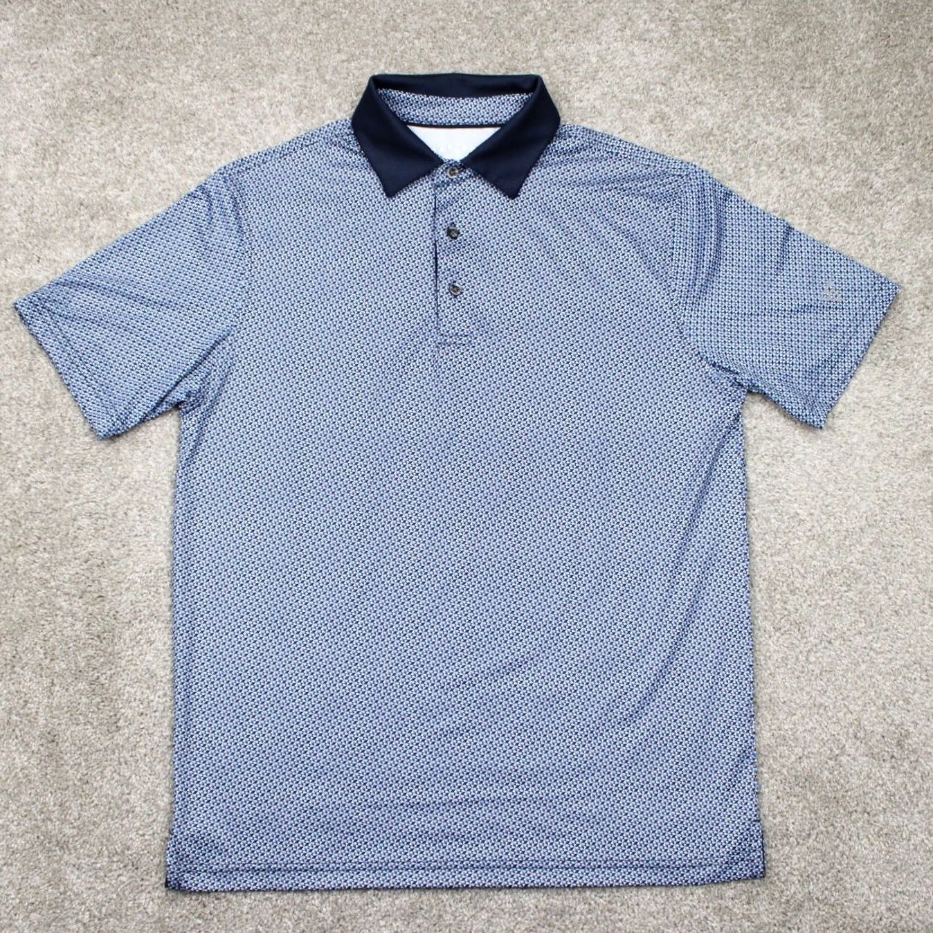 Vintage Maelreg Polo Shirt Mens Small Blue Geometric Stretch S/S Pullover Shirt/Pol o Size US S / EU 44-46 / 1 - 2 Thumbnail