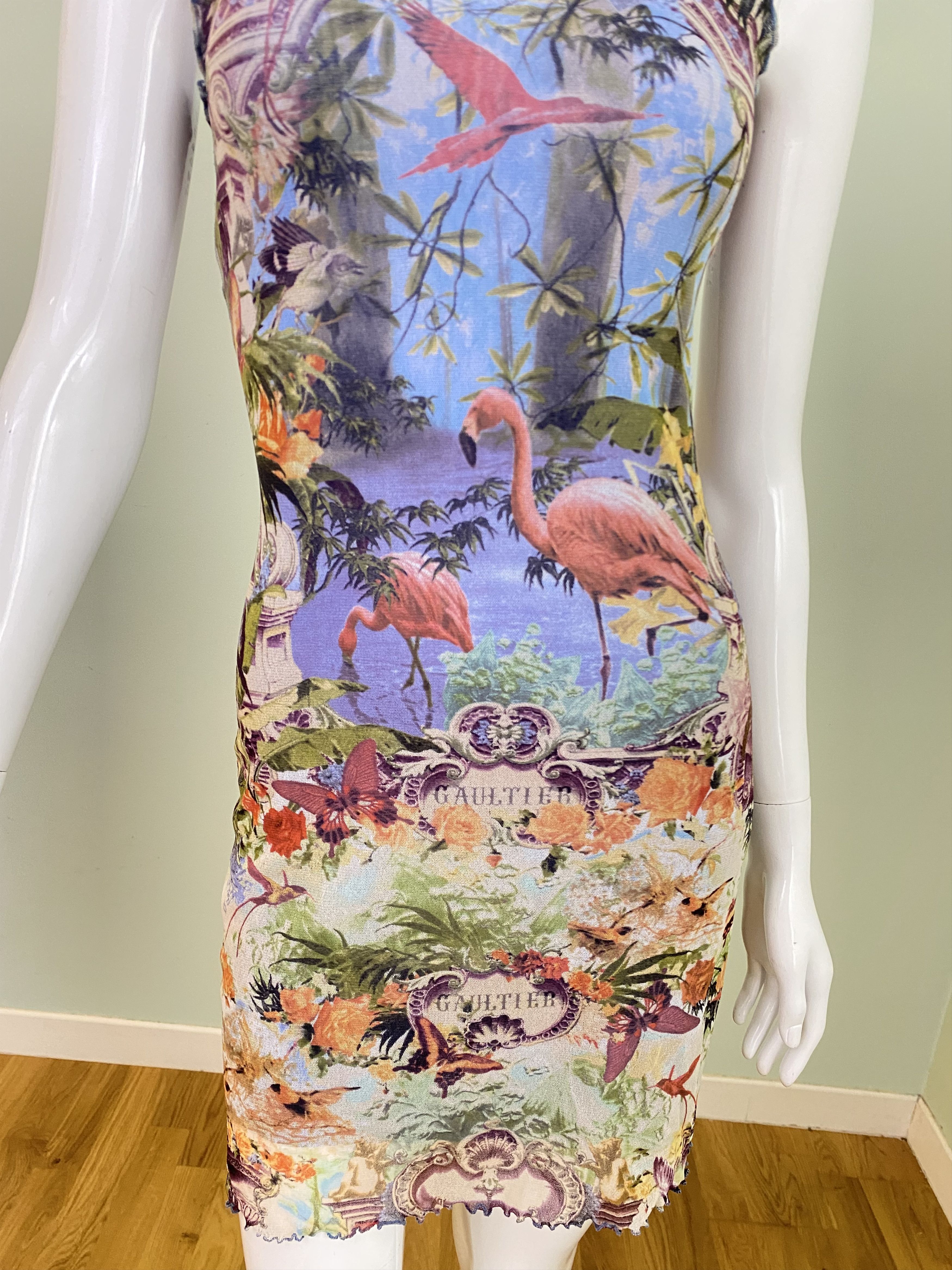 Jean Paul Gaultier Jean Paul Gaultier Tropical Butterfly Mesh Bella Hadid Dress Size M / US 6-8 / IT 42-44 - 3 Thumbnail