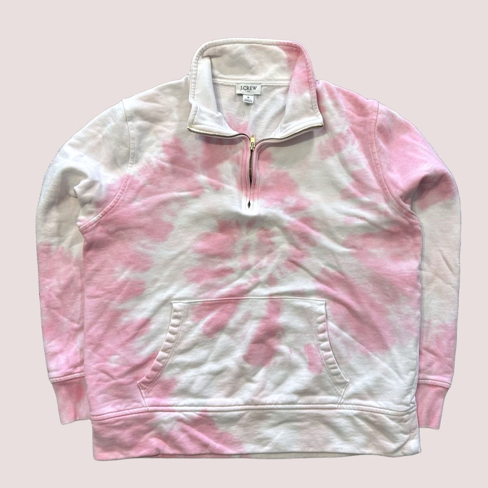 J.Crew J. Crew Quarter Zip Pullover Sweatshirt Womens S Pink Tie Dye Size S / US 4 / IT 40 - 1 Thumbnail
