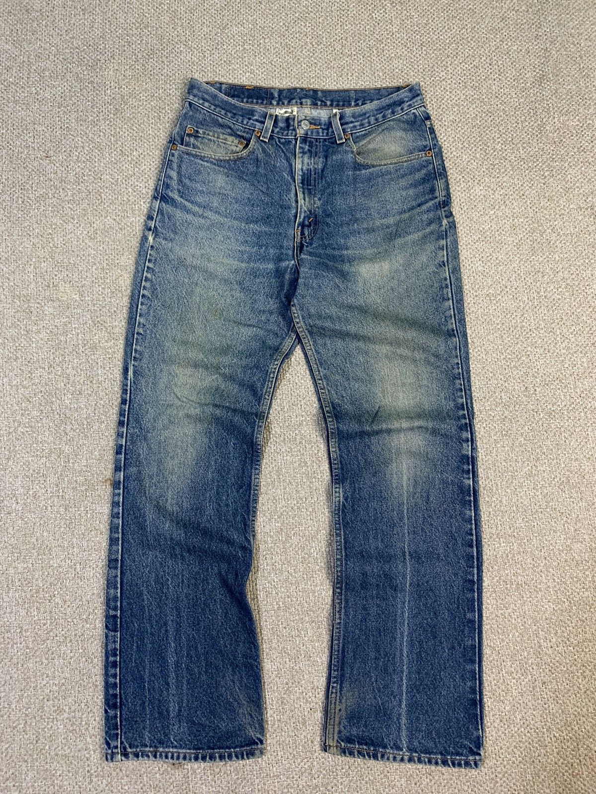 image of Levis x Vintage Levi’S 517 Leather Pocket Denim in Faded Blue, Men's (Size 33)