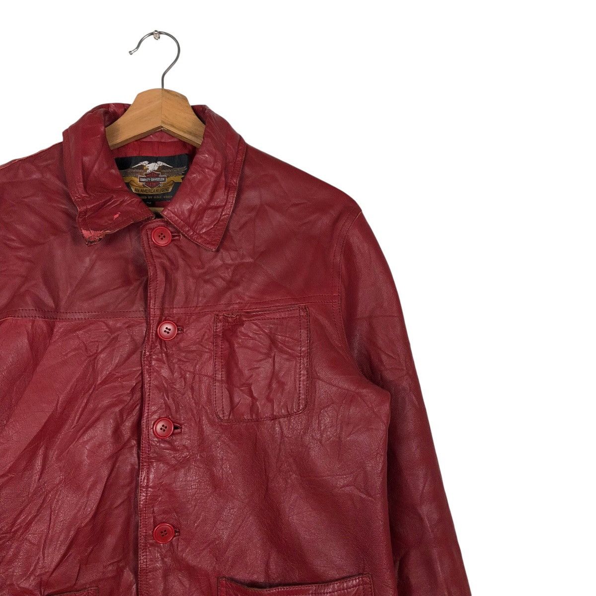 Harley Davidson Vintage Biker Jacket Genuine Leather Button Harley Davidson Size US S / EU 44-46 / 1 - 7 Thumbnail
