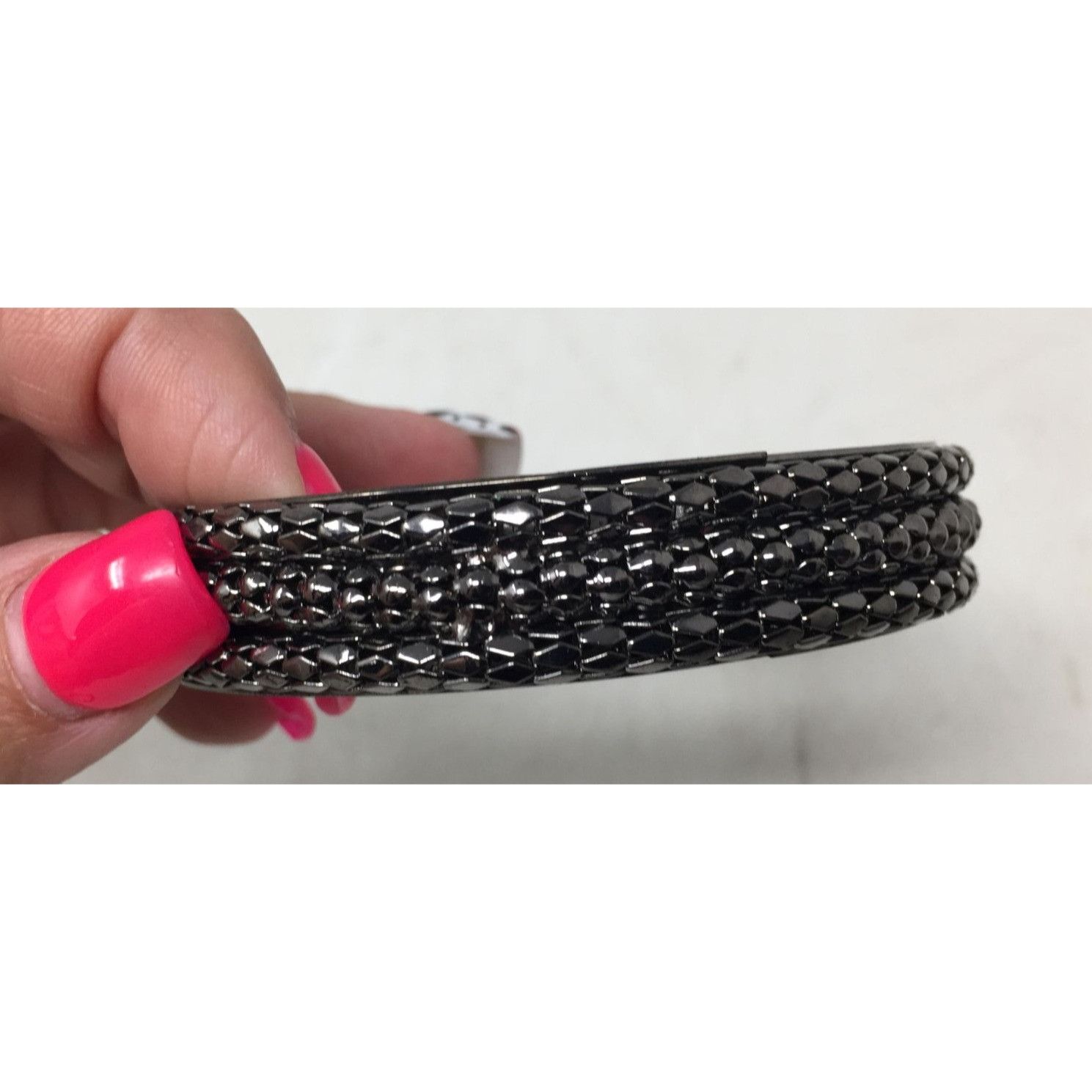 Other Women's Black/Silver Tone Gunmetal Mesh Chain Bangle Bracele Size ONE SIZE - 3 Thumbnail