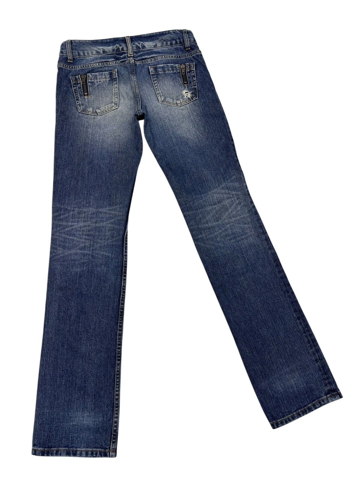 If Six Was Nine Yevs Distressed Zigzag Slim Straight Skinny Jeans Size 30" / US 8 / IT 44 - 4 Thumbnail
