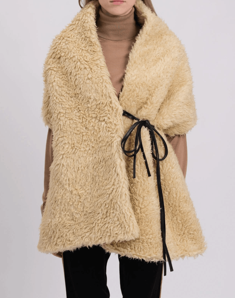 Maison Margiela MM6 Sherpa Rectangle Scarf Leather Size ONE SIZE - 1 Thumbnail