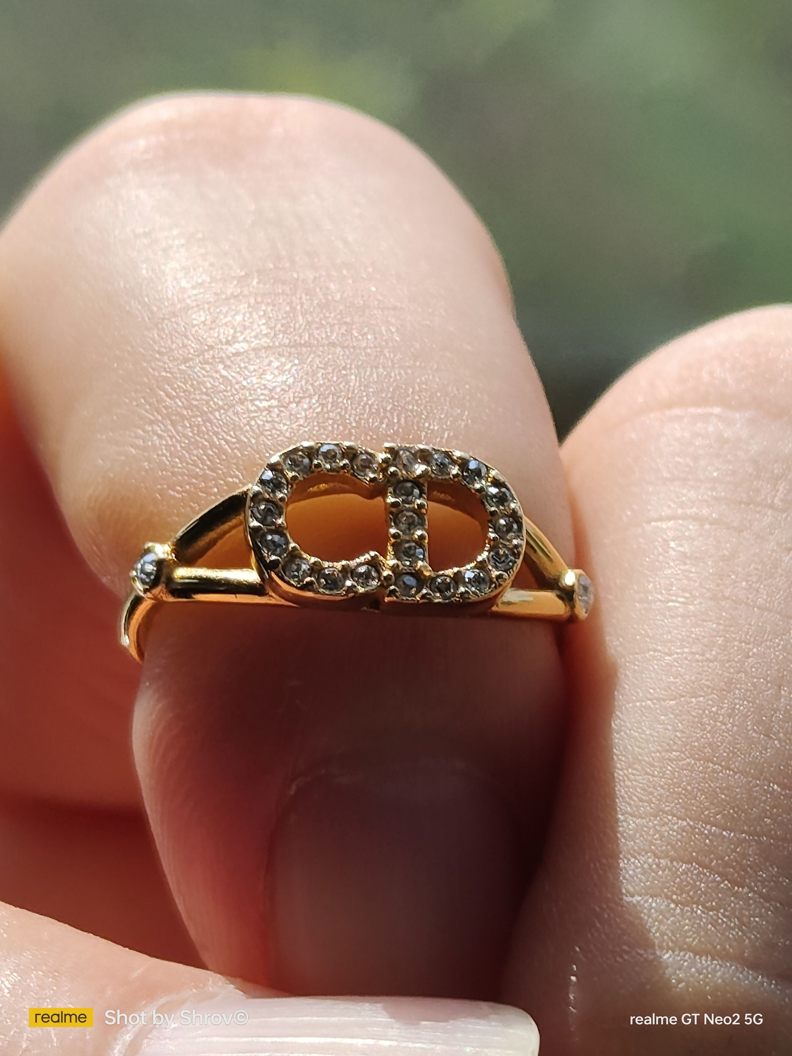 Dior DIOR Clair D Lune Ring Gold-Finish Metal and White Crystals Size ONE SIZE - 3 Thumbnail