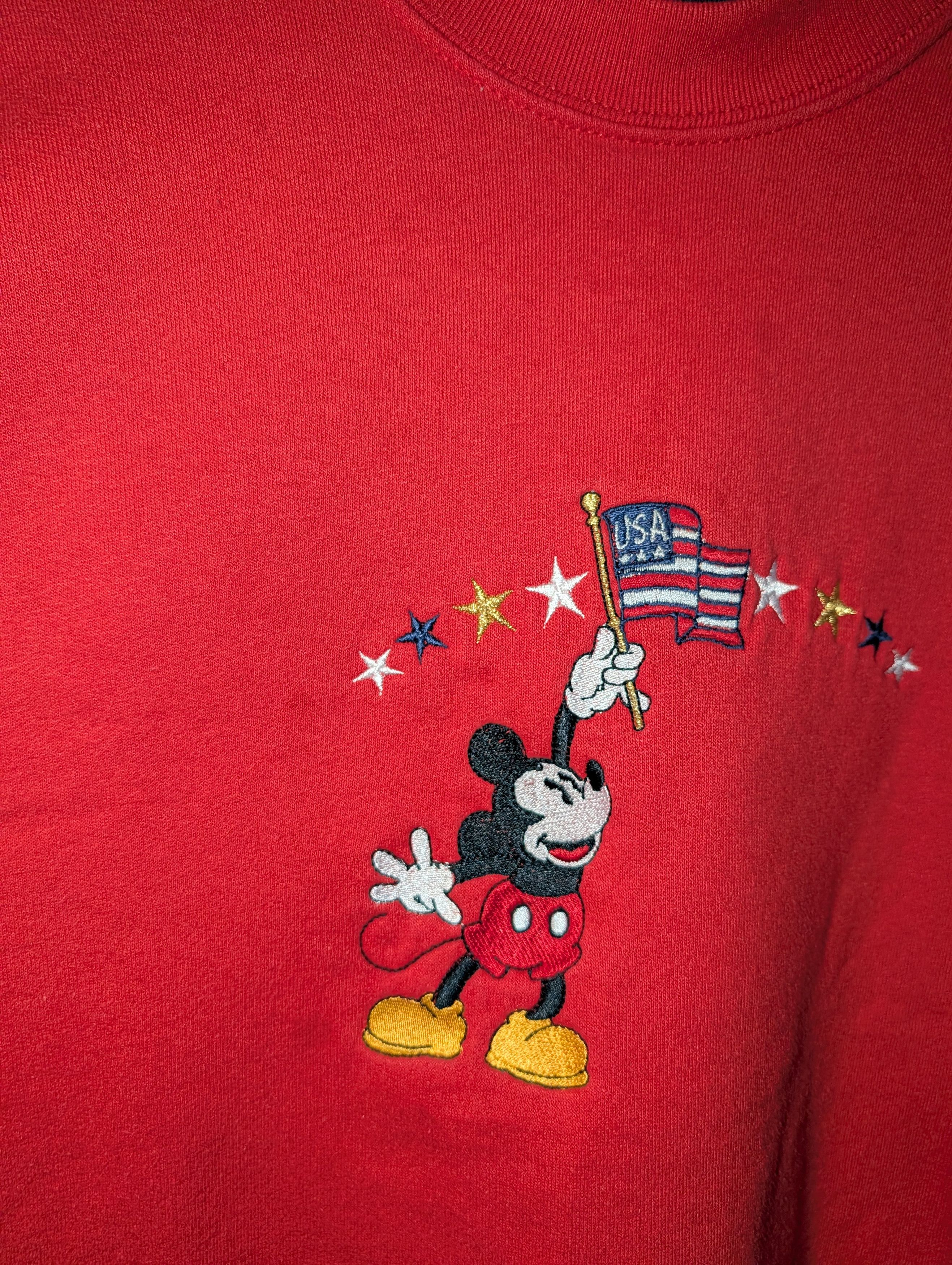 Mickey Mouse Vtg 90s Disney Mickey Mouse USA Flag Patriotic Sweatshirt Size US M / EU 48-50 / 2 - 5 Thumbnail
