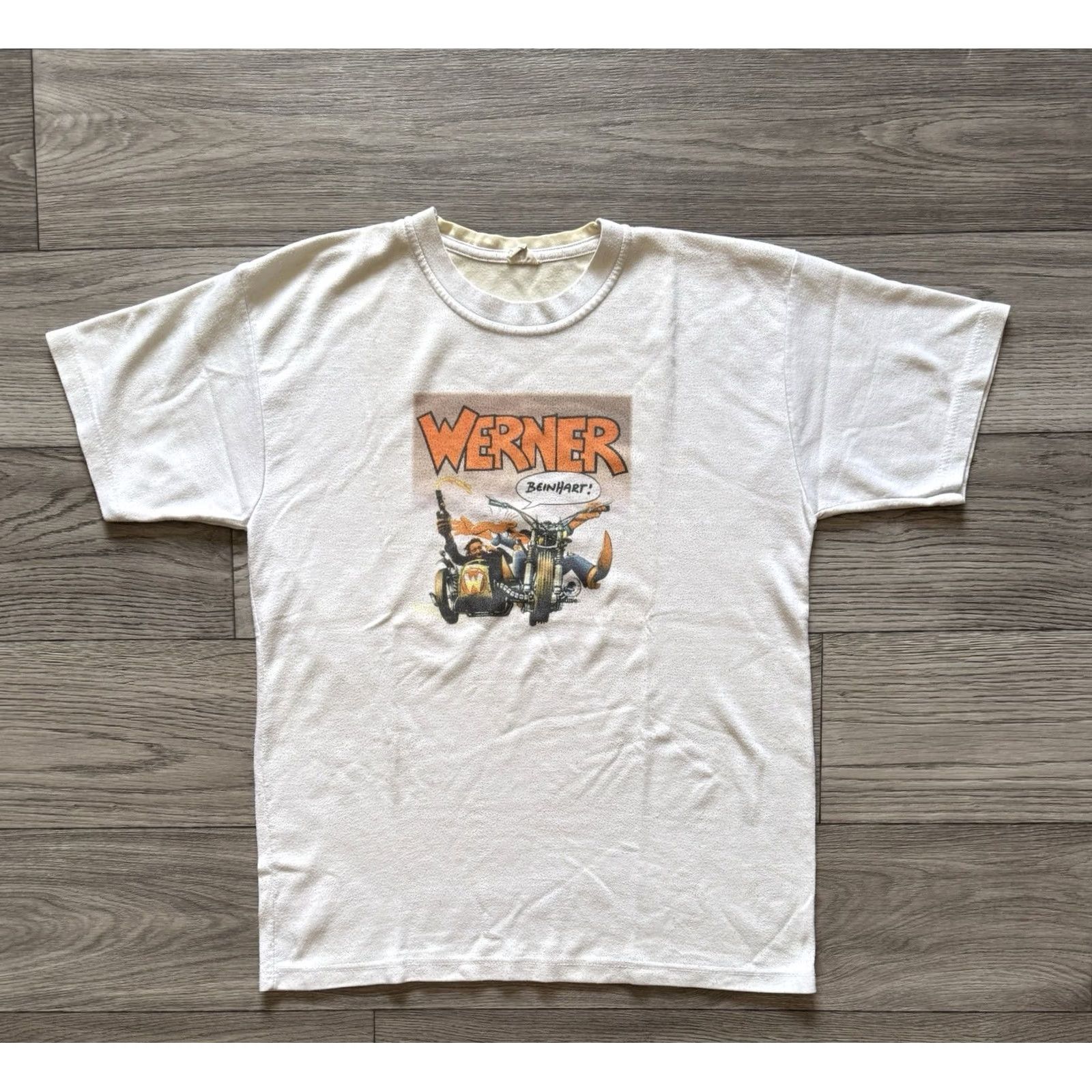 Vintage VINTAGE Werner Beinhart ! White T-shirt M/L Men Shirt 1990s White Mens Size US M / EU 48-50 / 2 - 2 Thumbnail