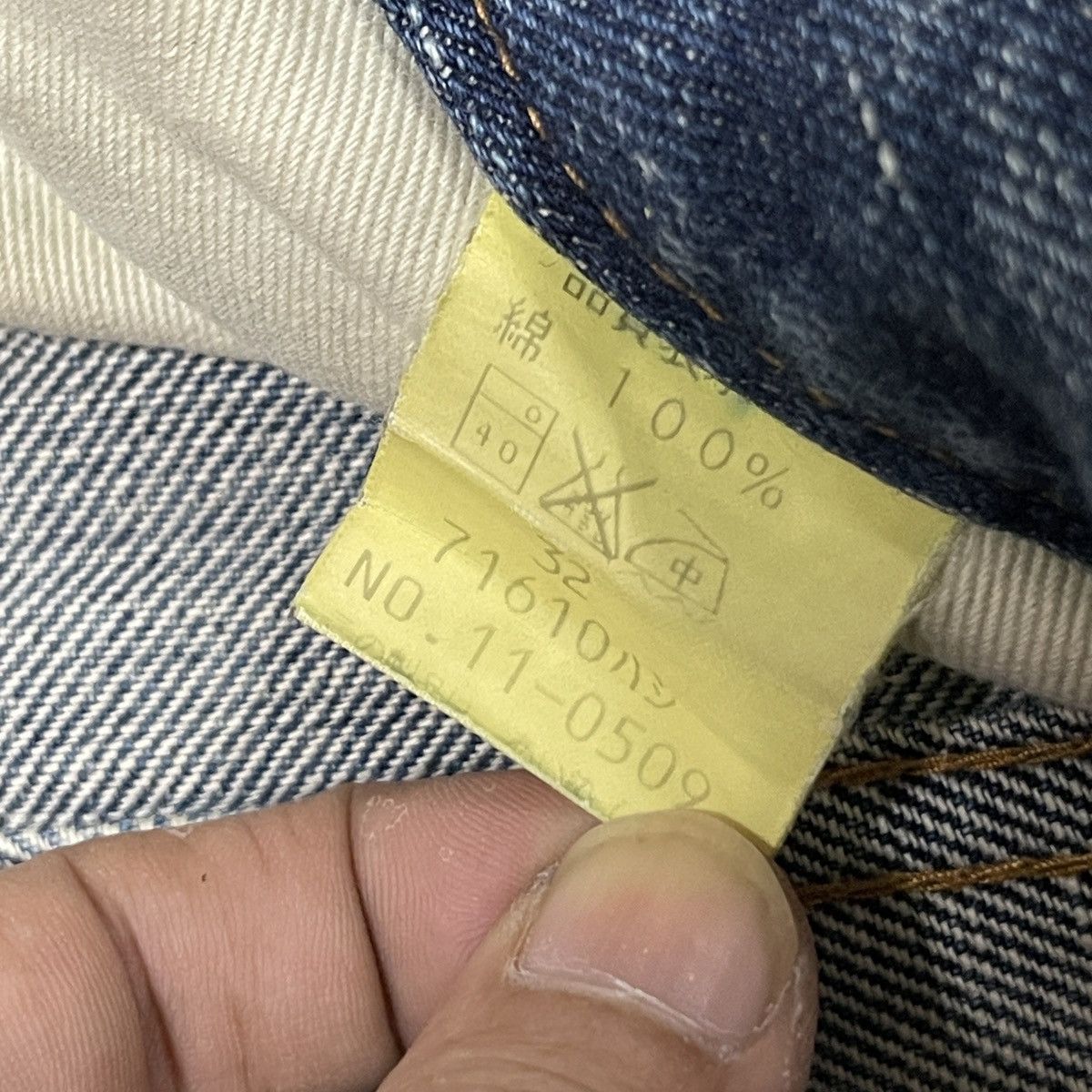 Johnbull Vtg Distressed Faded Straight Selvedge Jeans Made in Japan Size US 32 / EU 48 - 22 Thumbnail