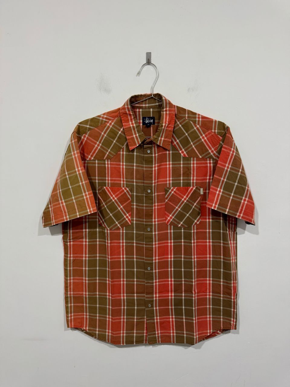 Stussy Vintage Stussy Pearl Snap Button Western Style Peach Shirt Size US L / EU 52-54 / 3 - 1 Thumbnail