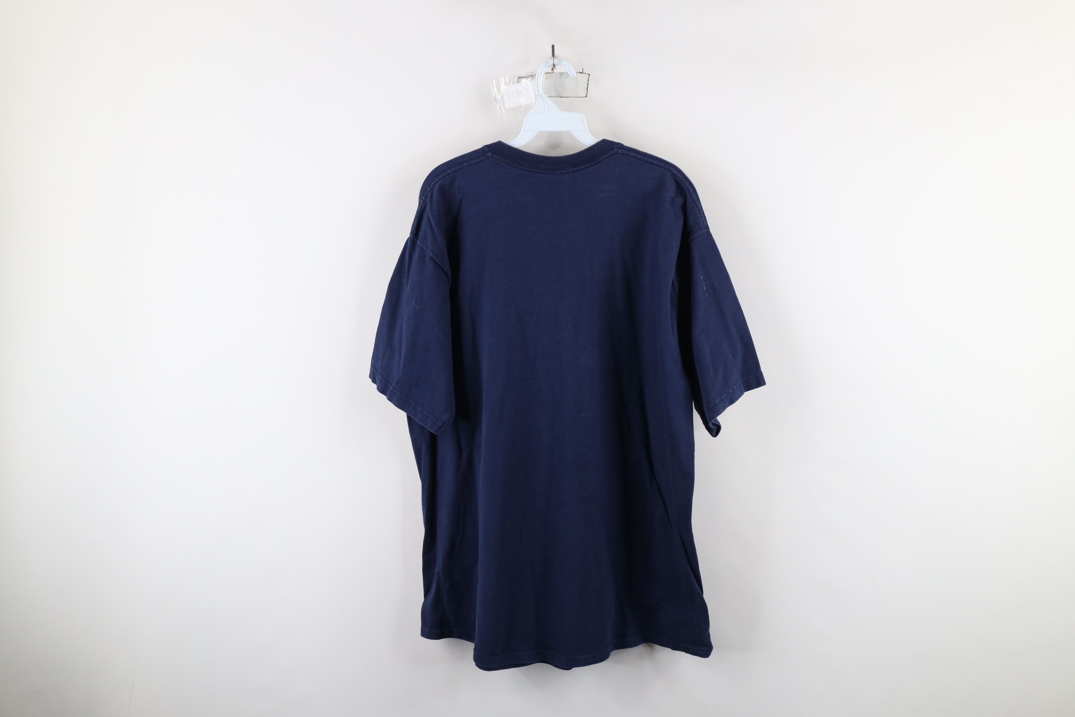 Vintage Vintage 90s Streetwear Heavyweight Cotton T-Shirt Navy Blue Size US XL / EU 56 / 4 - 13 Thumbnail