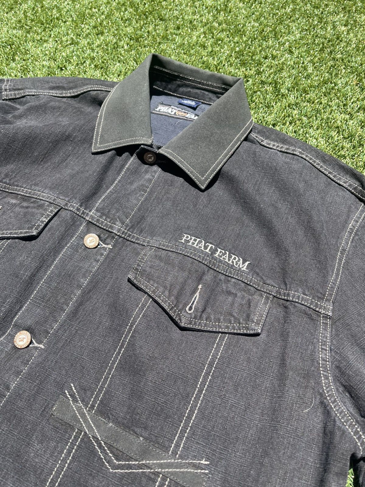 Phat Farm × Vintage VTG 00’s / Y2K Phat Farm Denim Mens Jacket Size US XL / EU 56 / 4 - 5 Thumbnail